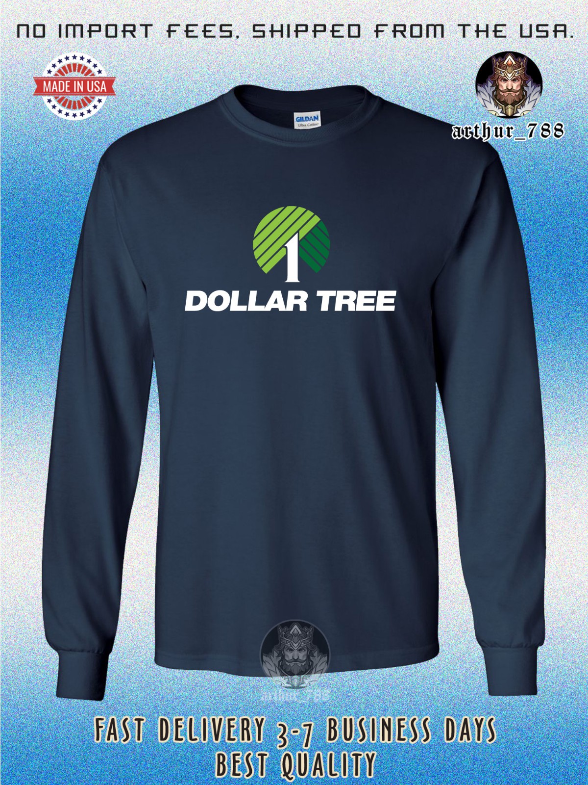 New Dollar Tree Store Logo Men’s Long Sleeve T-Shirt American Size T-Shirt S-5XL