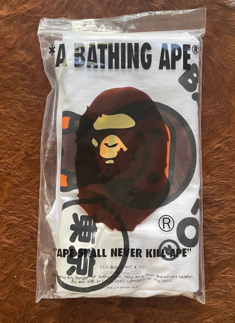 NEW A Bathing Ape RARE Tokyo Exclusive Baby Milo II White Short Sleeve Size XL
