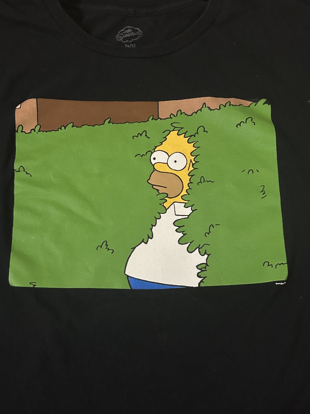 The Simpsons 20th Century Fox Homer in Bushes Meme Black Tshirt Size XXL