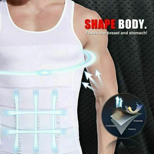 Men’s Chest Compression Shaping Vest Tummy Control Shirt Hide Gynecomastia Moobs