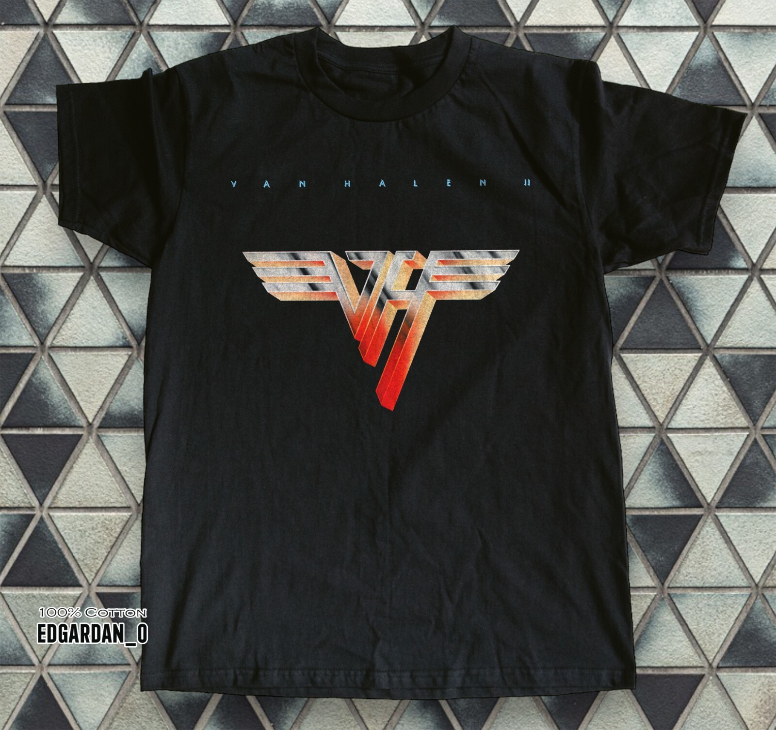 NEW! Van Halen Logo Rock Band Heavy Cotton Black Unisex T-shirt Size S-5XL