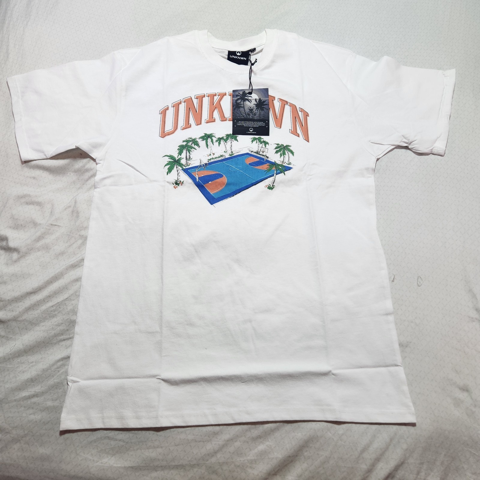 UNKNWN Lebron Miami Basketball Court T-Shirt White Men’s Size M Streetwear NWT