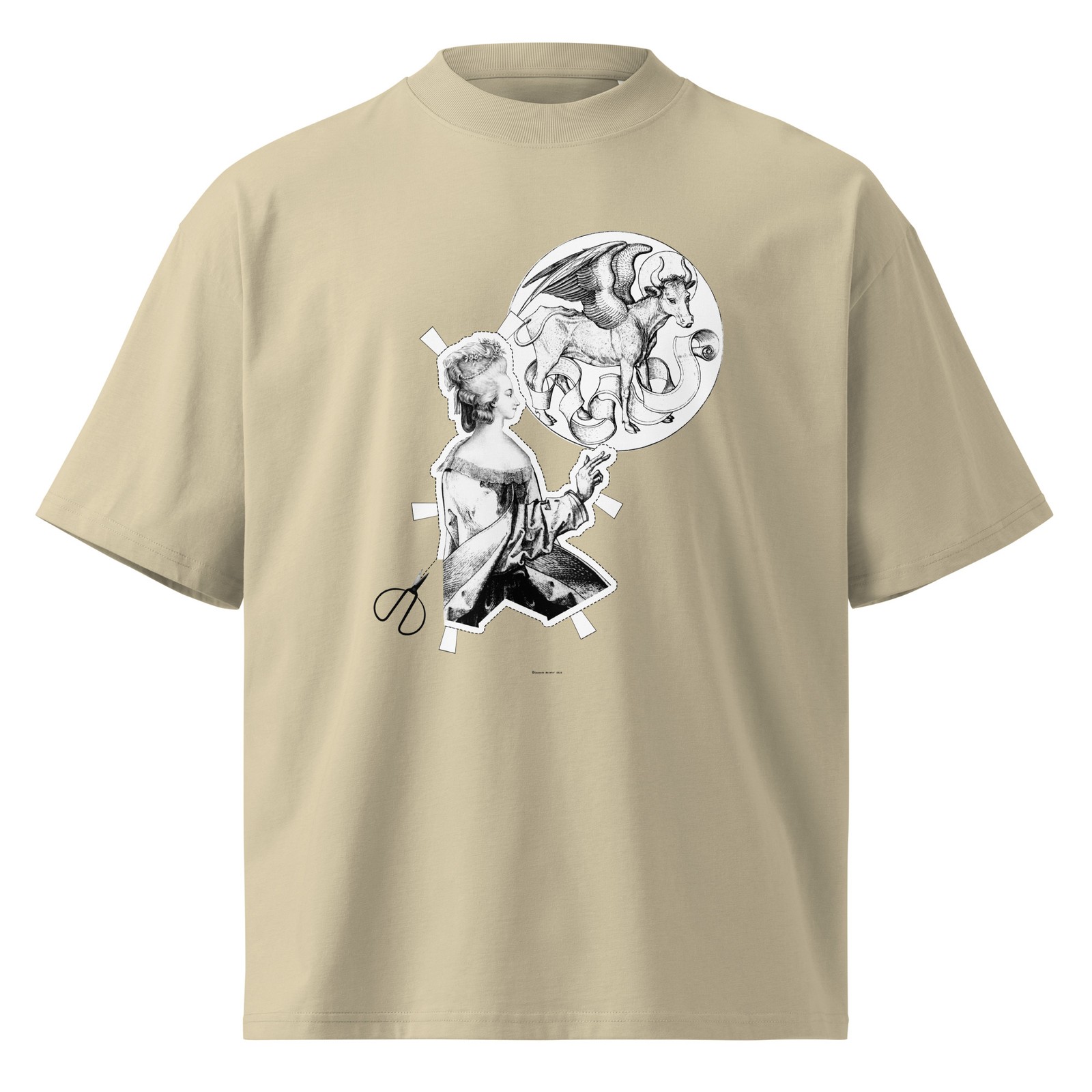 Unisex organic oversized high neck t-shirt, Original Art Tees Collage