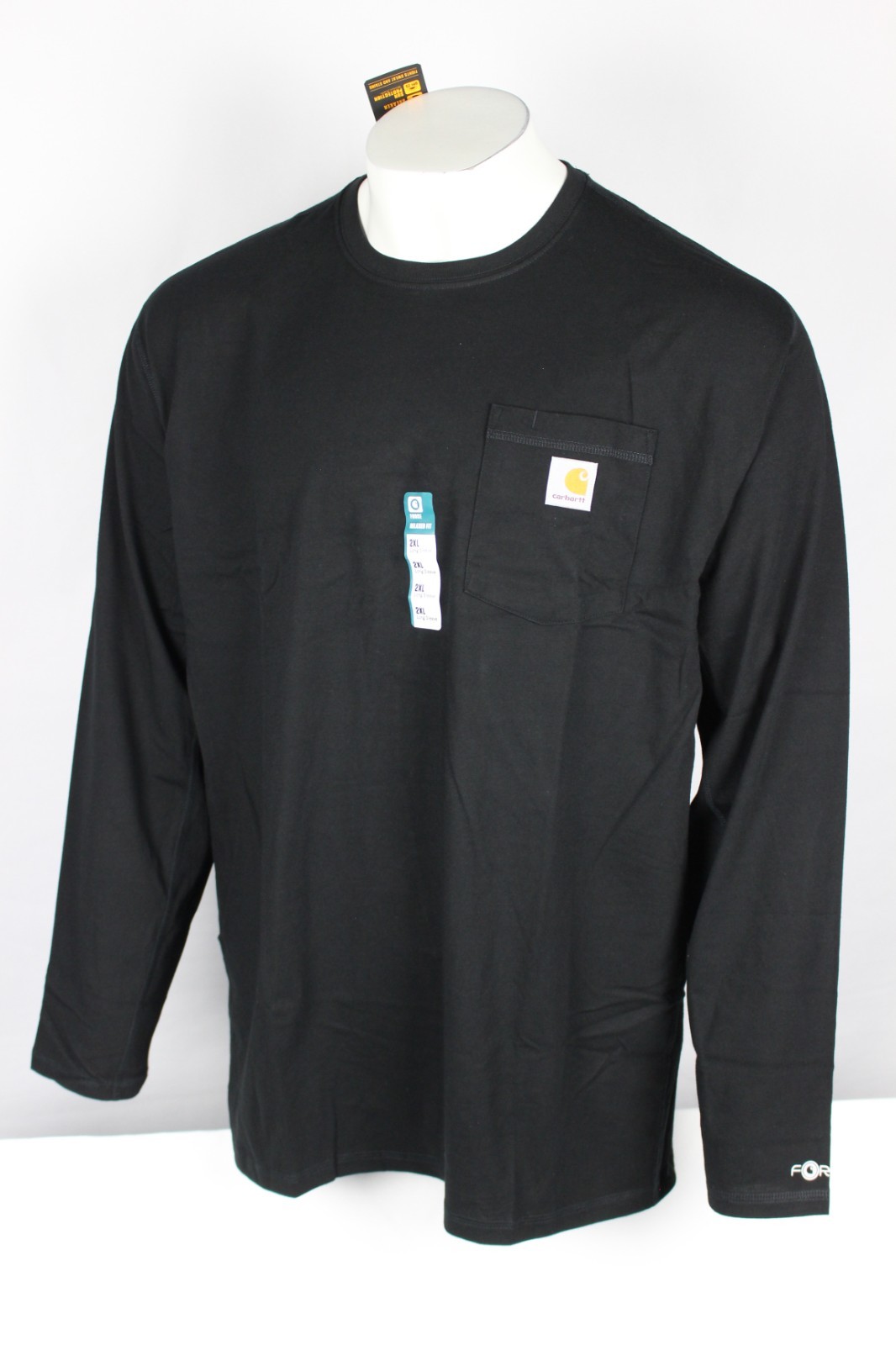 Carhartt Men’s Force Relaxed Midweight Long Sleeve Pocket T Shirt 2XL Black