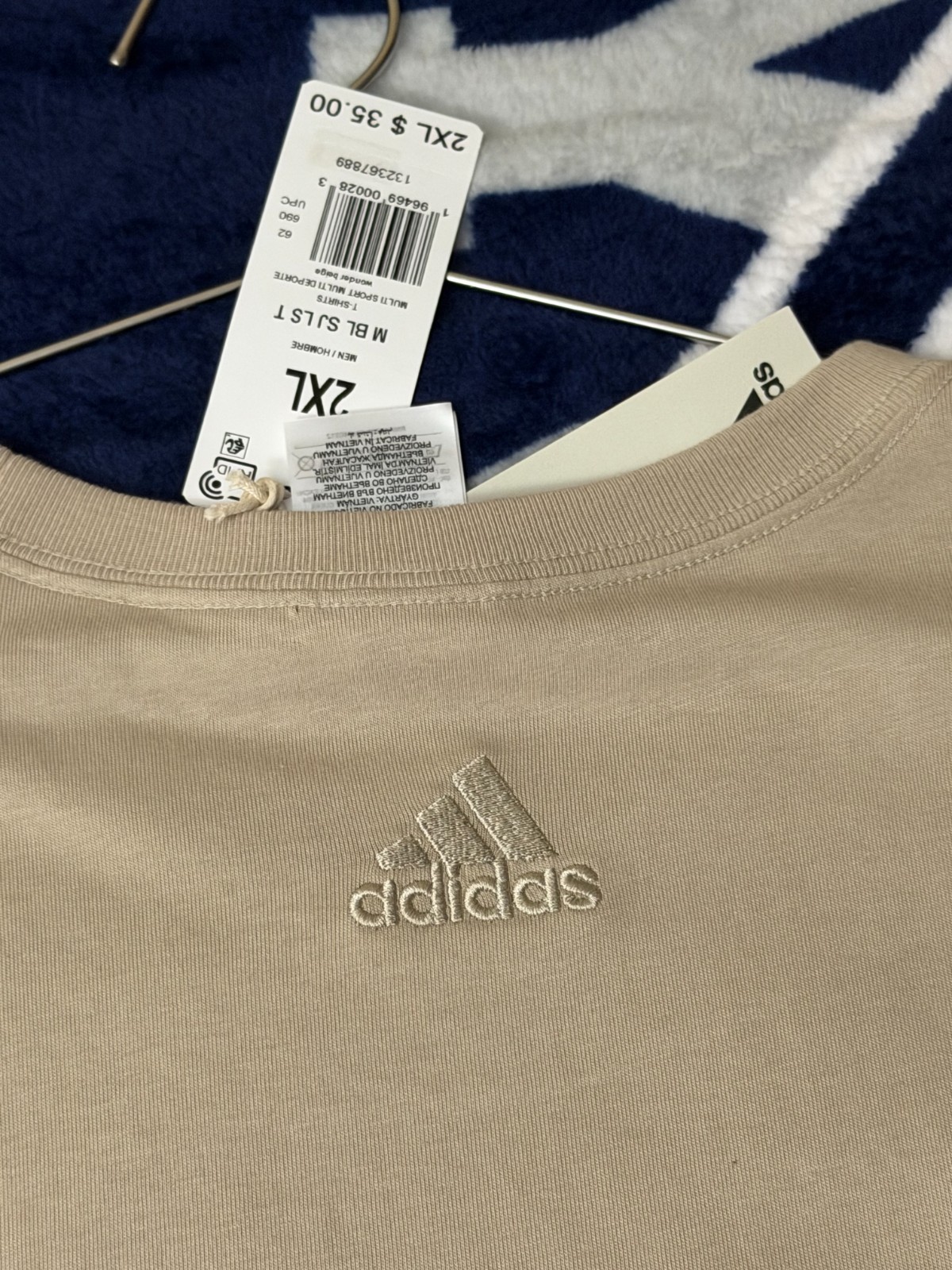 New Adidas Essentials Long Sleeve Tee Wonder Beige 2XL