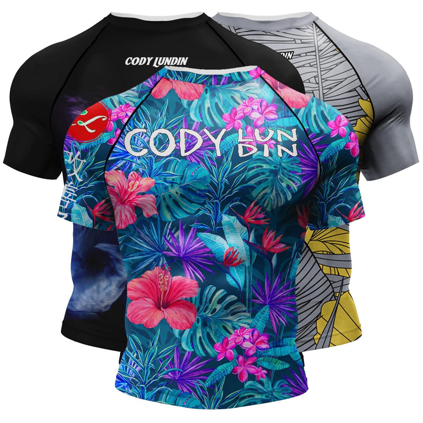 Mens 3D Digital-print Sweat-wicking Breathable T-shirt For Running And Sports
