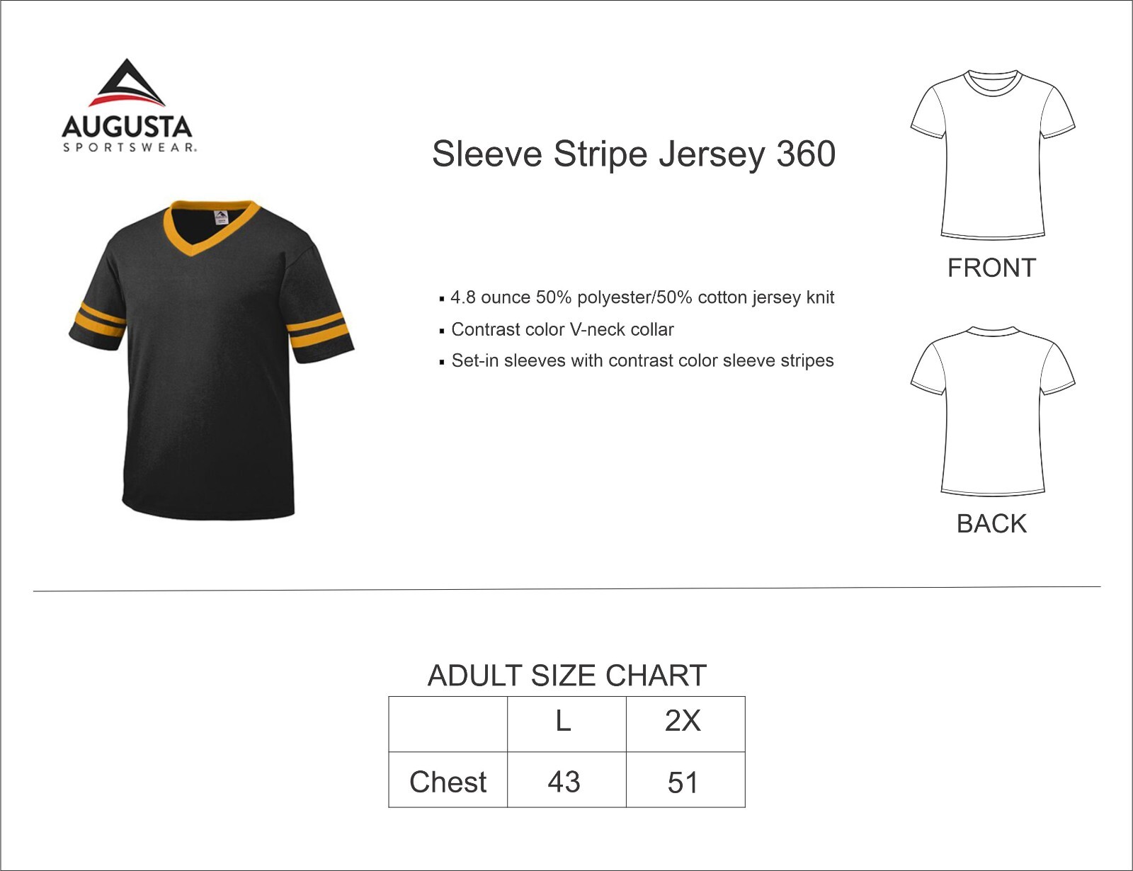 Augusta Sportswear Sleeve Stripe Jersey – 360