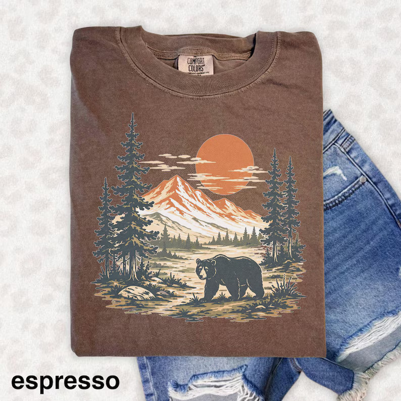 Classic Bear Wilderness Nature Outdoors Animal Comfort Tee