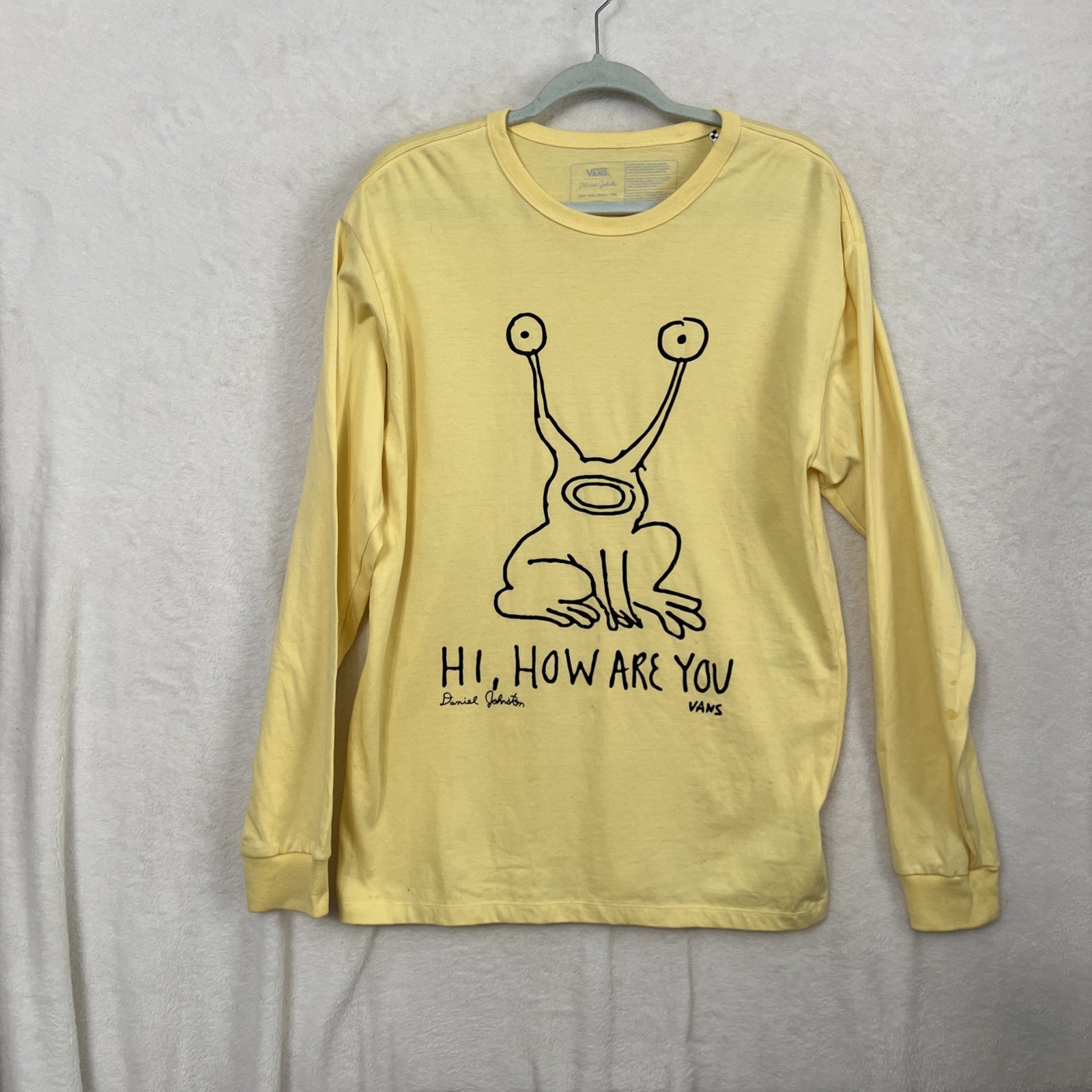 Vans x Daniel Johnston Hi How Are You Alien Yellow Long Sleeve Shirt Size Medium