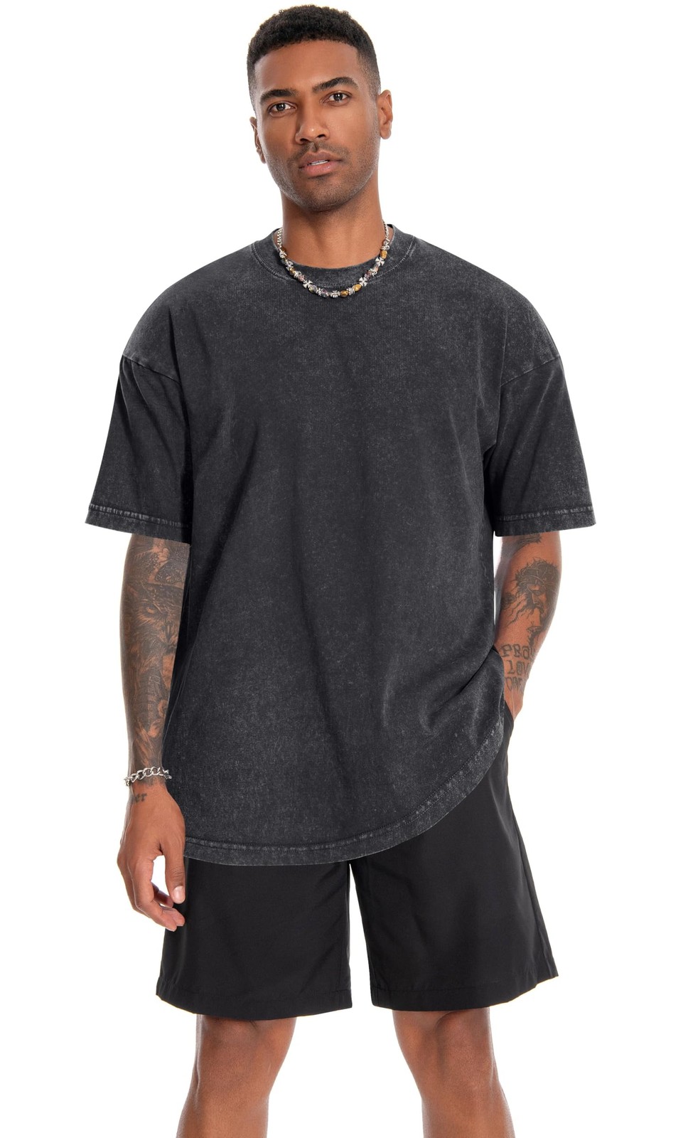 Oversized Tshirts for Men Short Sleeve Vintage Washed Basic Loose Tees 2026