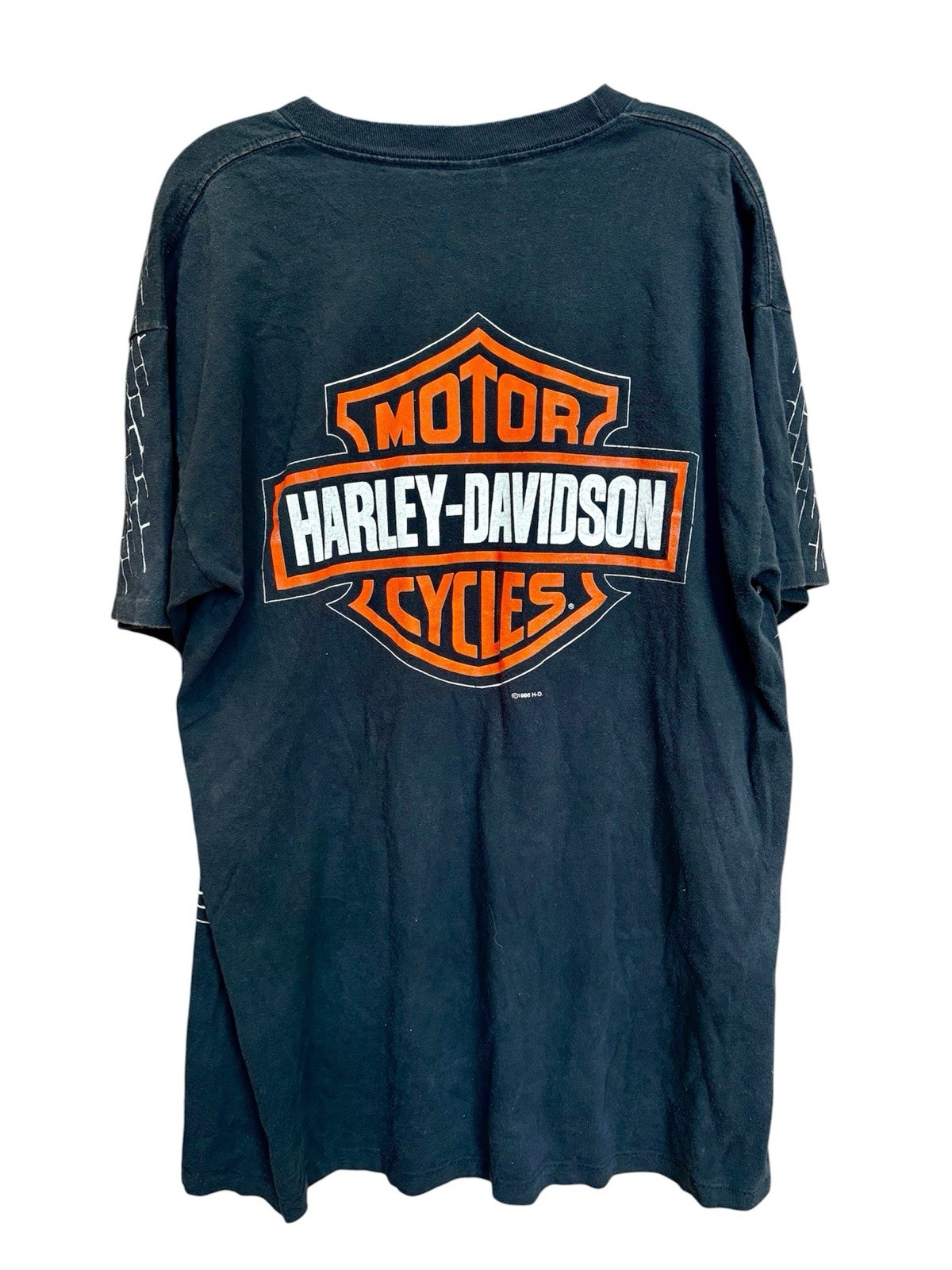 Vintage 1995 Harley Davidson Brick Wall All Over Print MILWAUKEE Graphic Large
