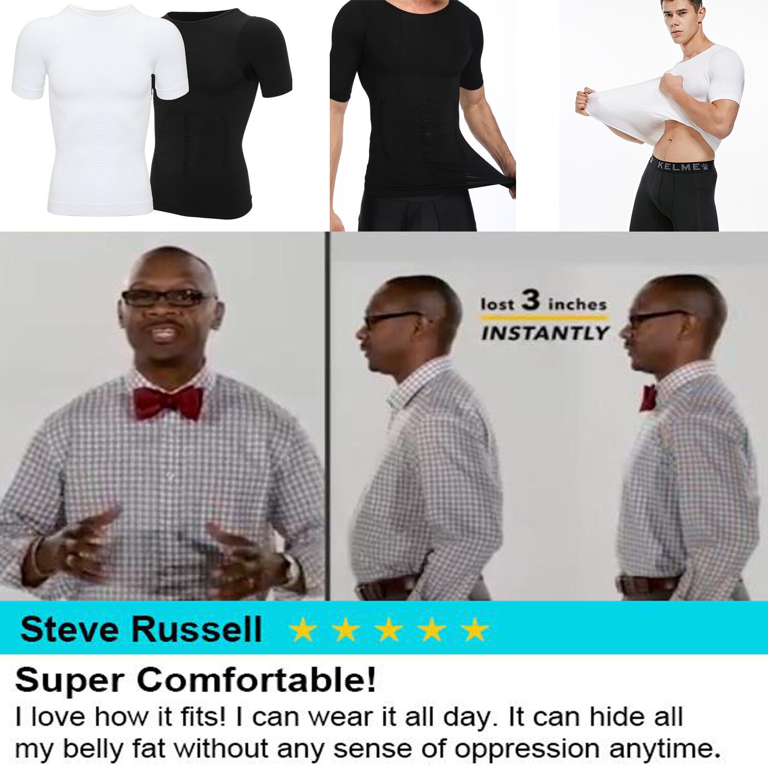 Men Slimming Body Shaper Gynecomastia T-shirt Posture Corrector Vest Compression