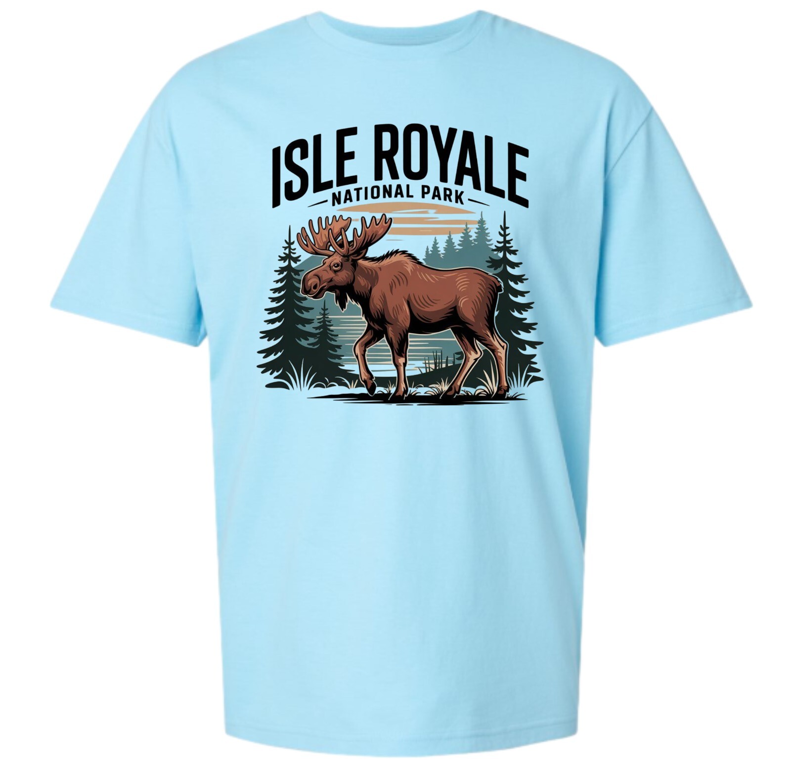 Isle Royale National Park T-Shirt Moose Nature Hiking Outdoors