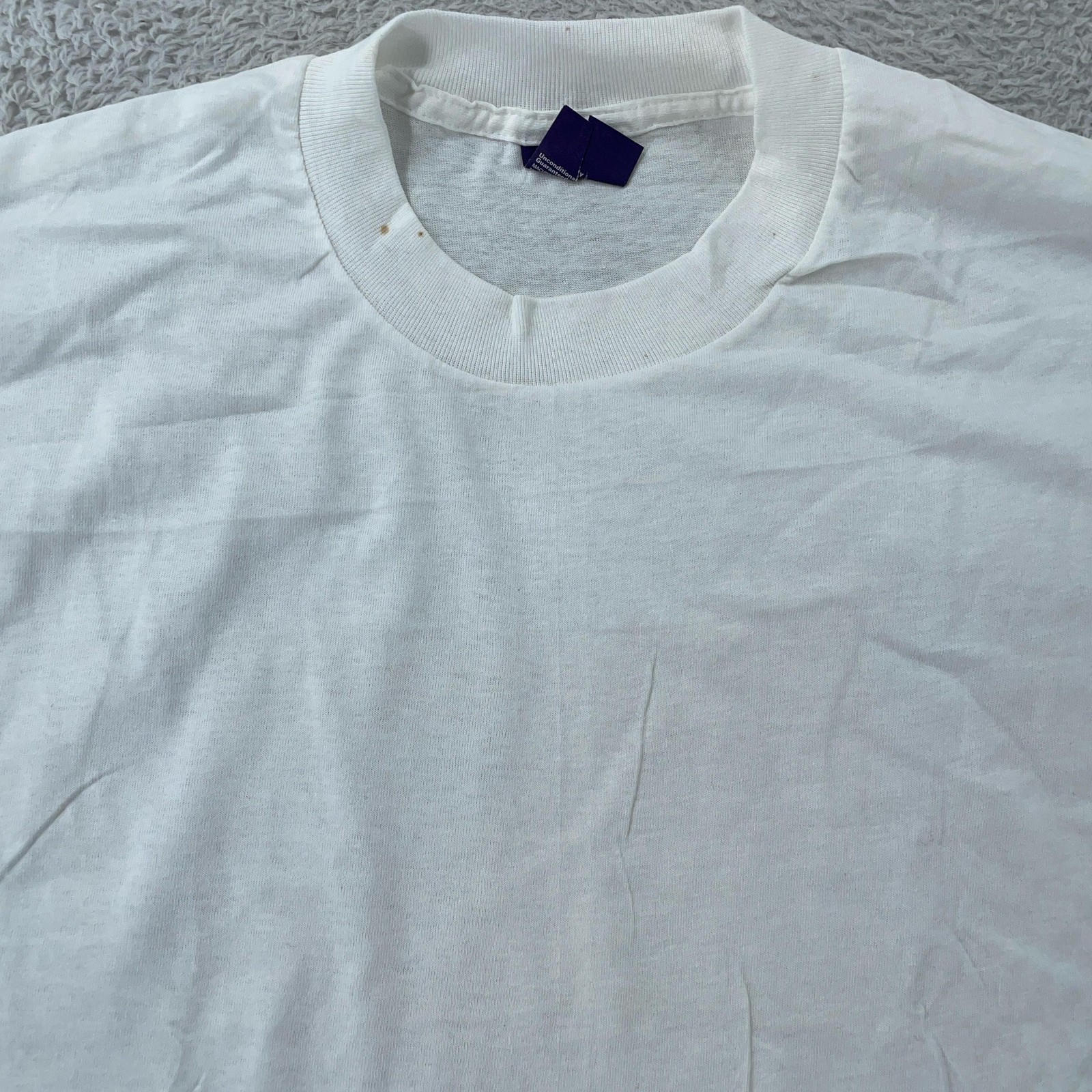 Vintage Blank White DPSC BVD Shirt Mens S/M Tee Combed Cotton Crewneck 90s