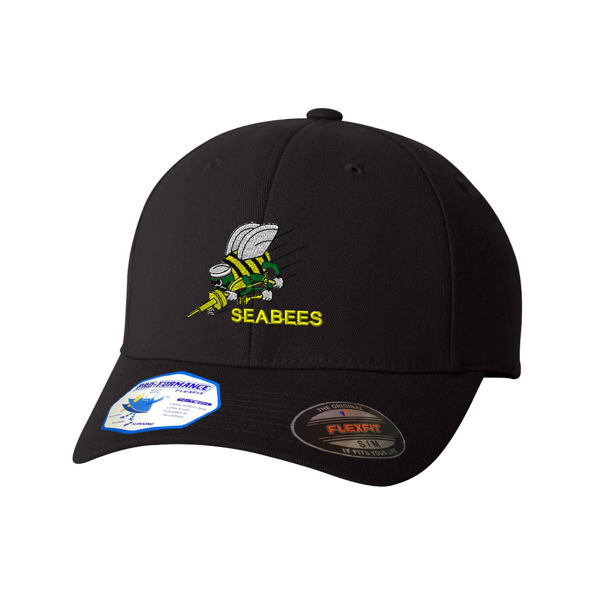 Flexfit Hats for Men & Women Seabees Embroidery Polyester Dad Hat Baseball Cap