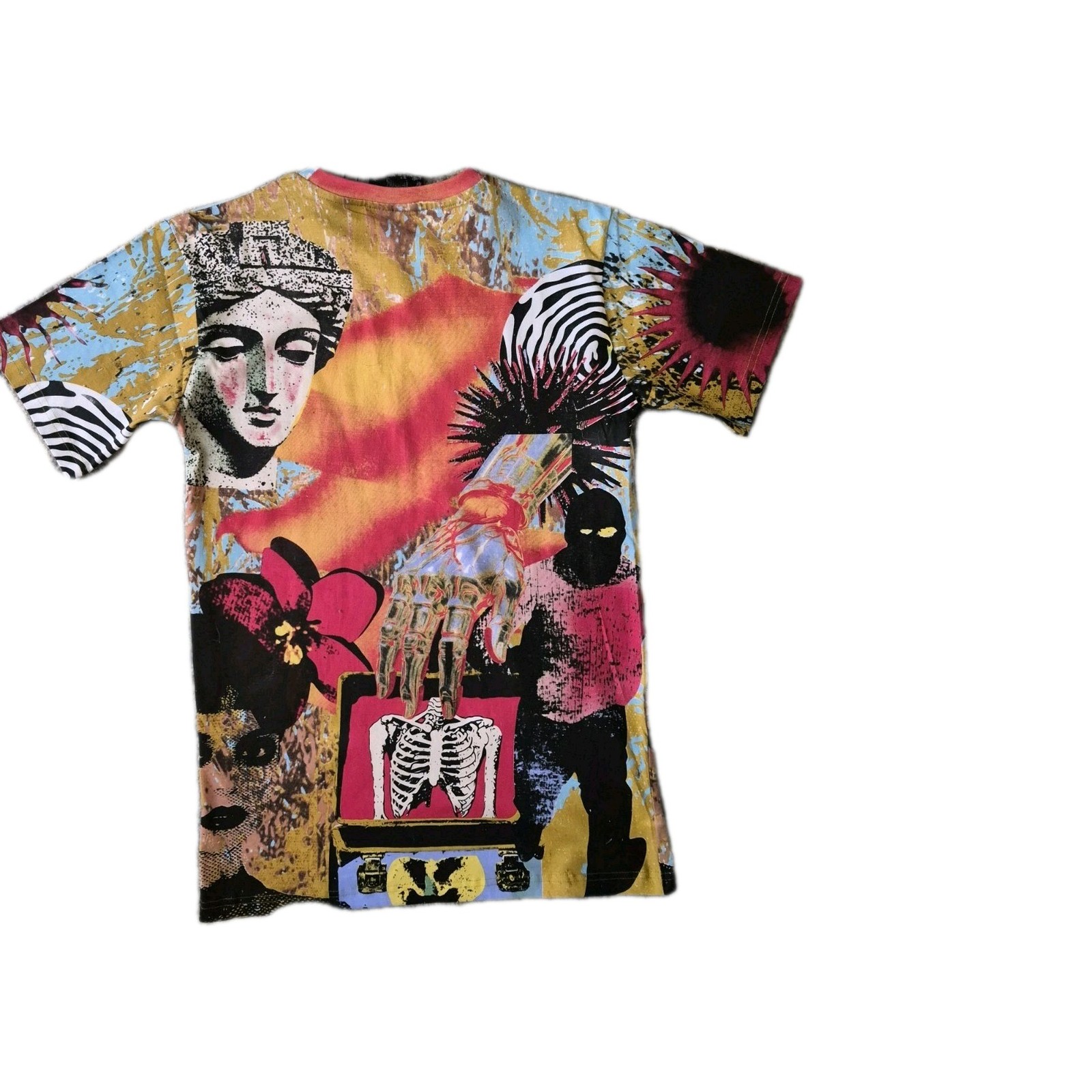 Rebel Men’s Multicolor Graphic Print Logo Crew Neck Short Sleeve T-Shirt Size S