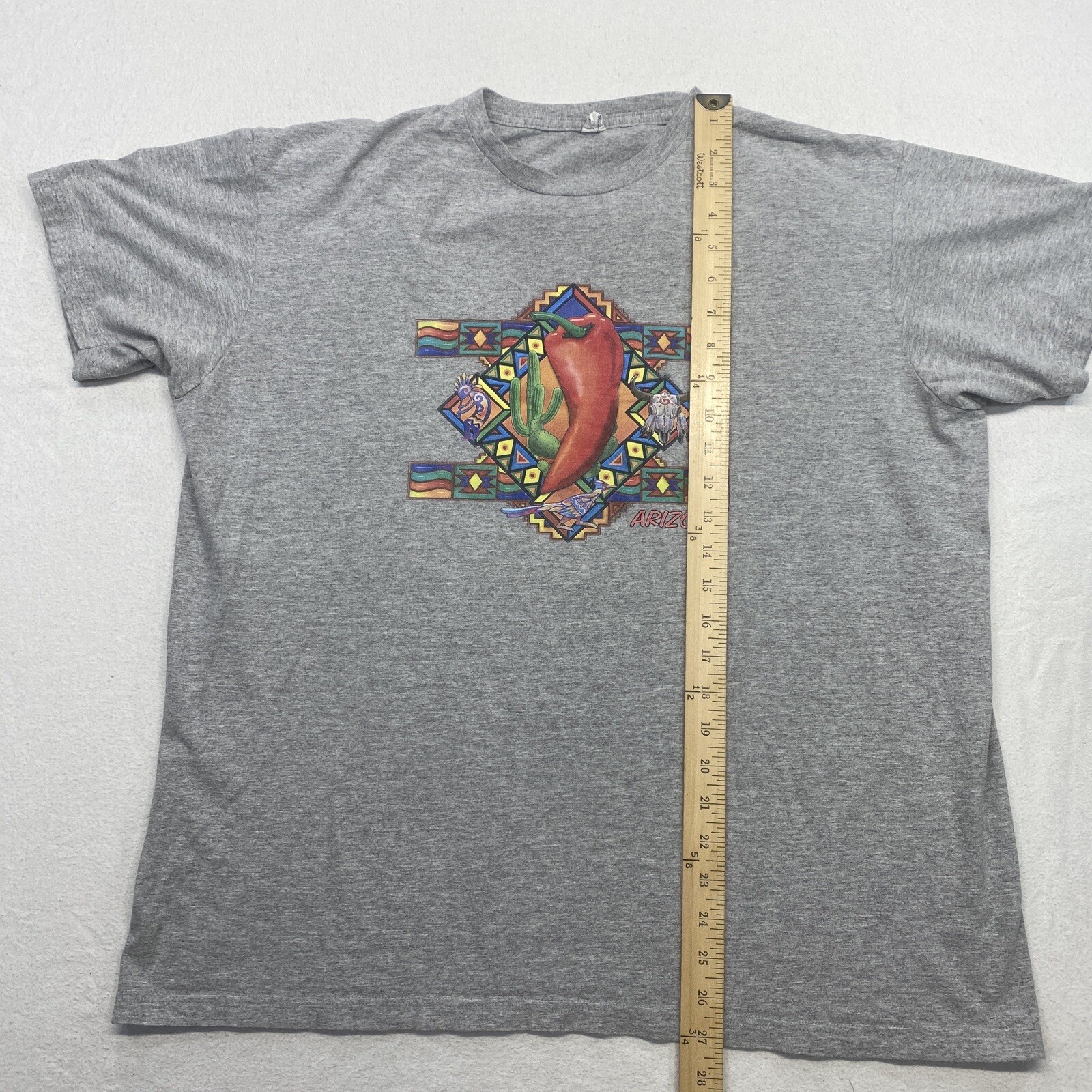 Arizona Chili Pepper T Shirt Adult XL Heather Gray Short Sleeve