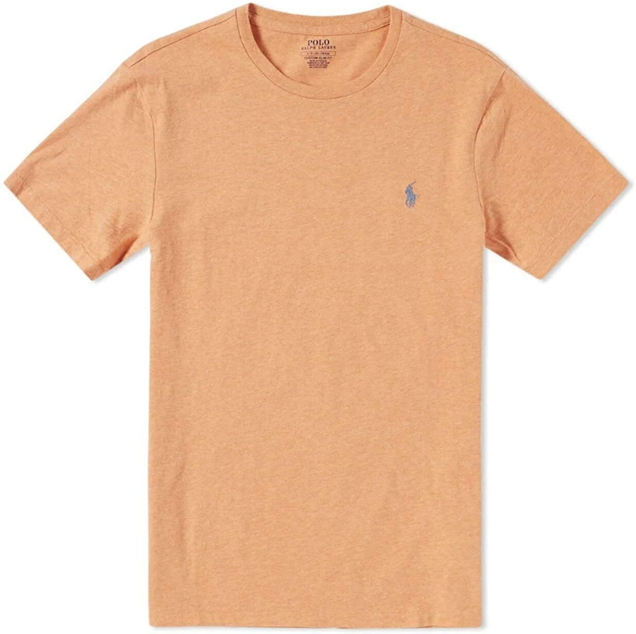 Polo Ralph Lauren Crew Neck Classic-Fit T-Shirt Mens M ORANGE HEATHER BLUE PONY