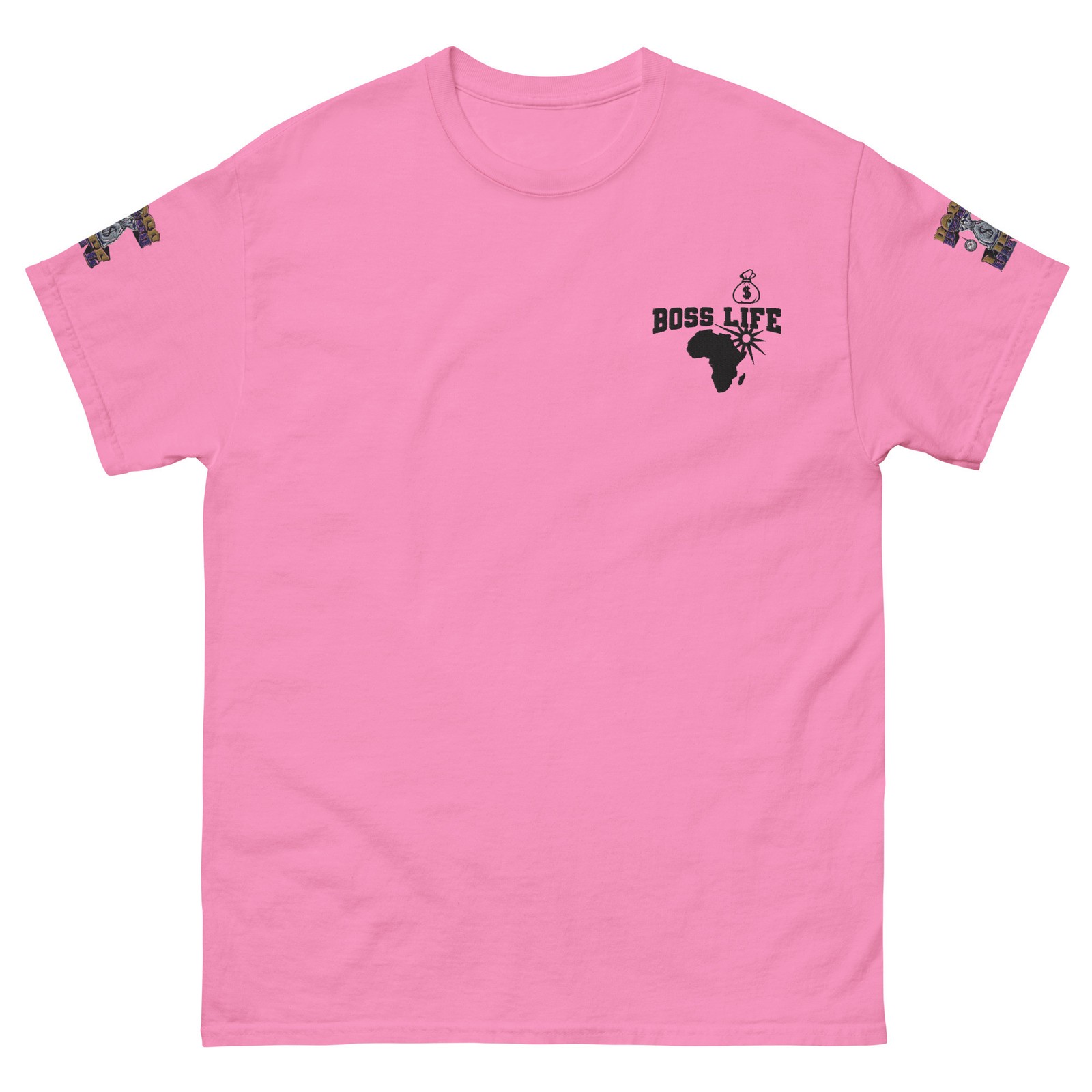 Boss Life african money back signature embroisery sleeve Unisex classic tee
