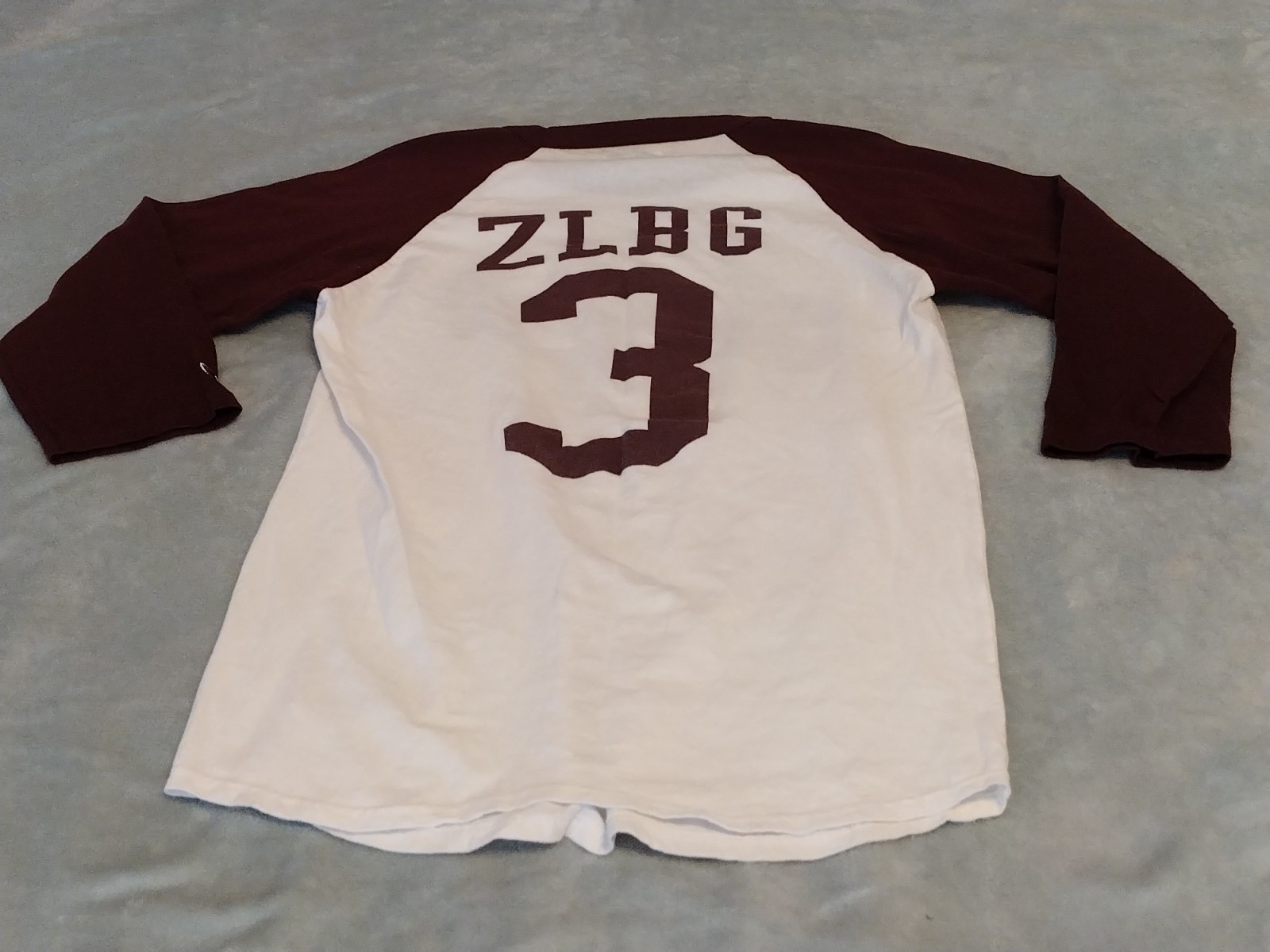 Champion Sealy Troh Unisex Raglan 3/4 Sleeve Baseball T-Shirt White & Burgundy