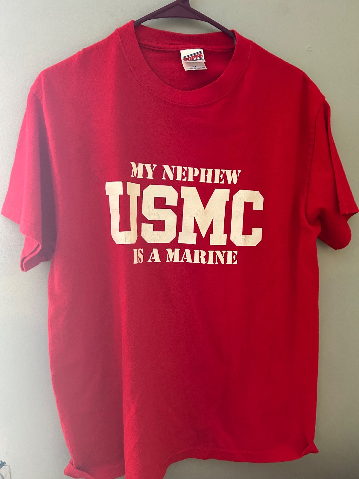Vintage Soffe USMC T Shirt Mens Medium M Red Parris Island Marine Corps Graphic