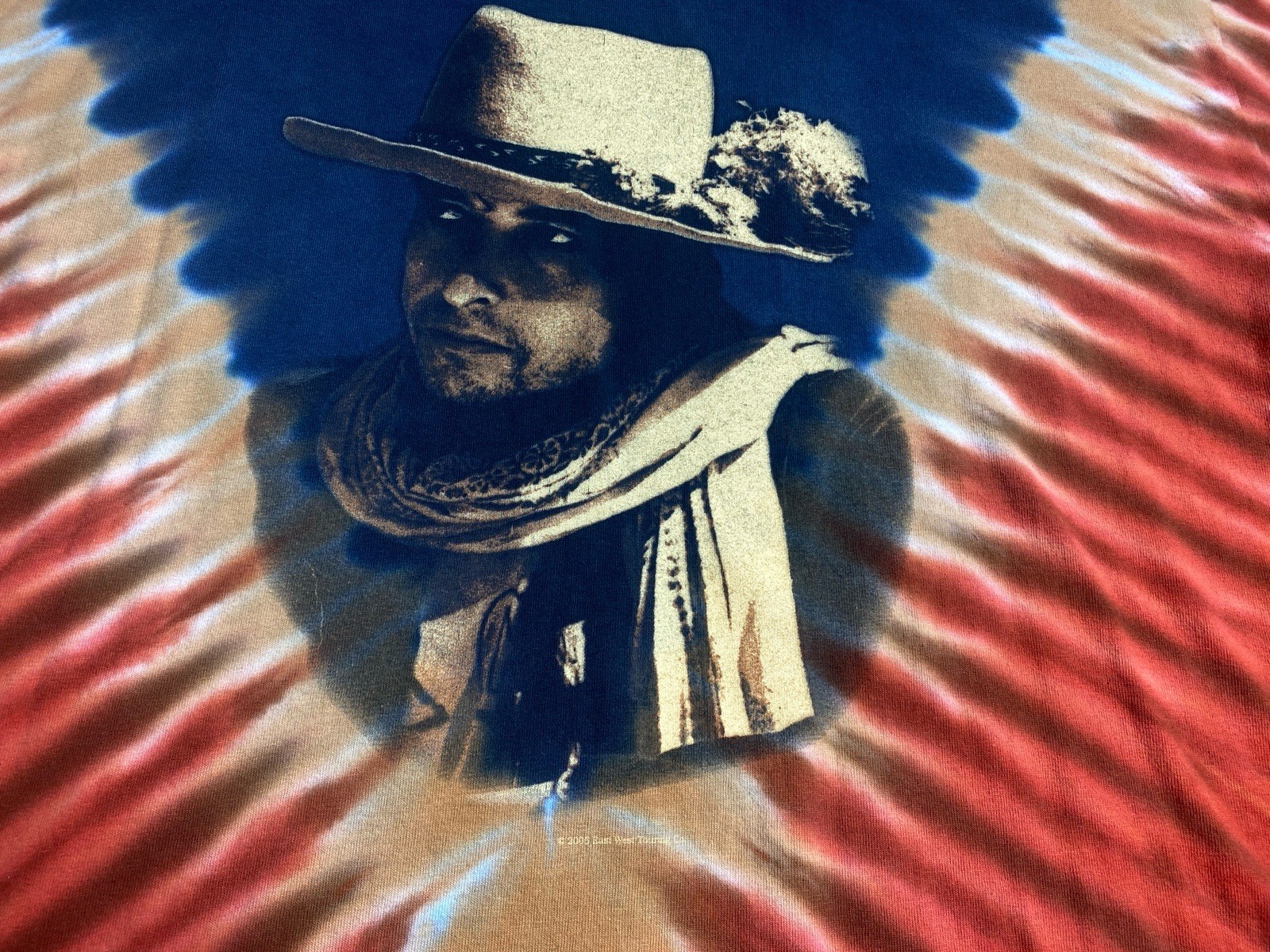 2005 Bob Dylan XL Y2K Tie-dye Concert Tee T Shirt East West Tour Band Tee Hippie
