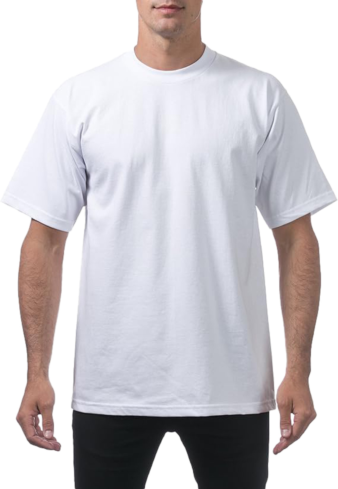 Pro Club Men’s Heavyweight T-Shirt Crew Neck Plain Blank Short Sleeve Tee All Si