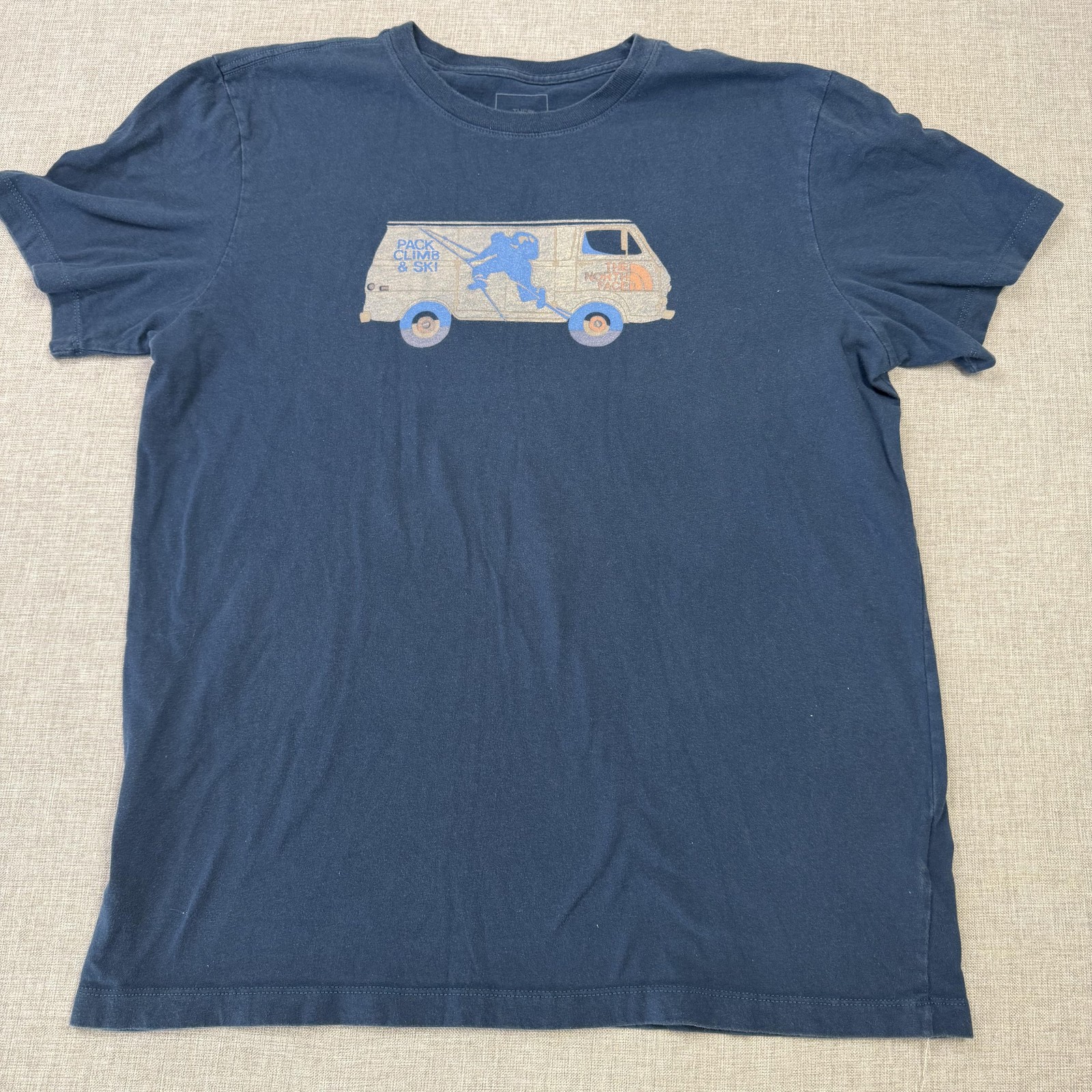 The North Face Shirt Mens Large Blue Crew Neck Short Sleeve Pack Van Graphic