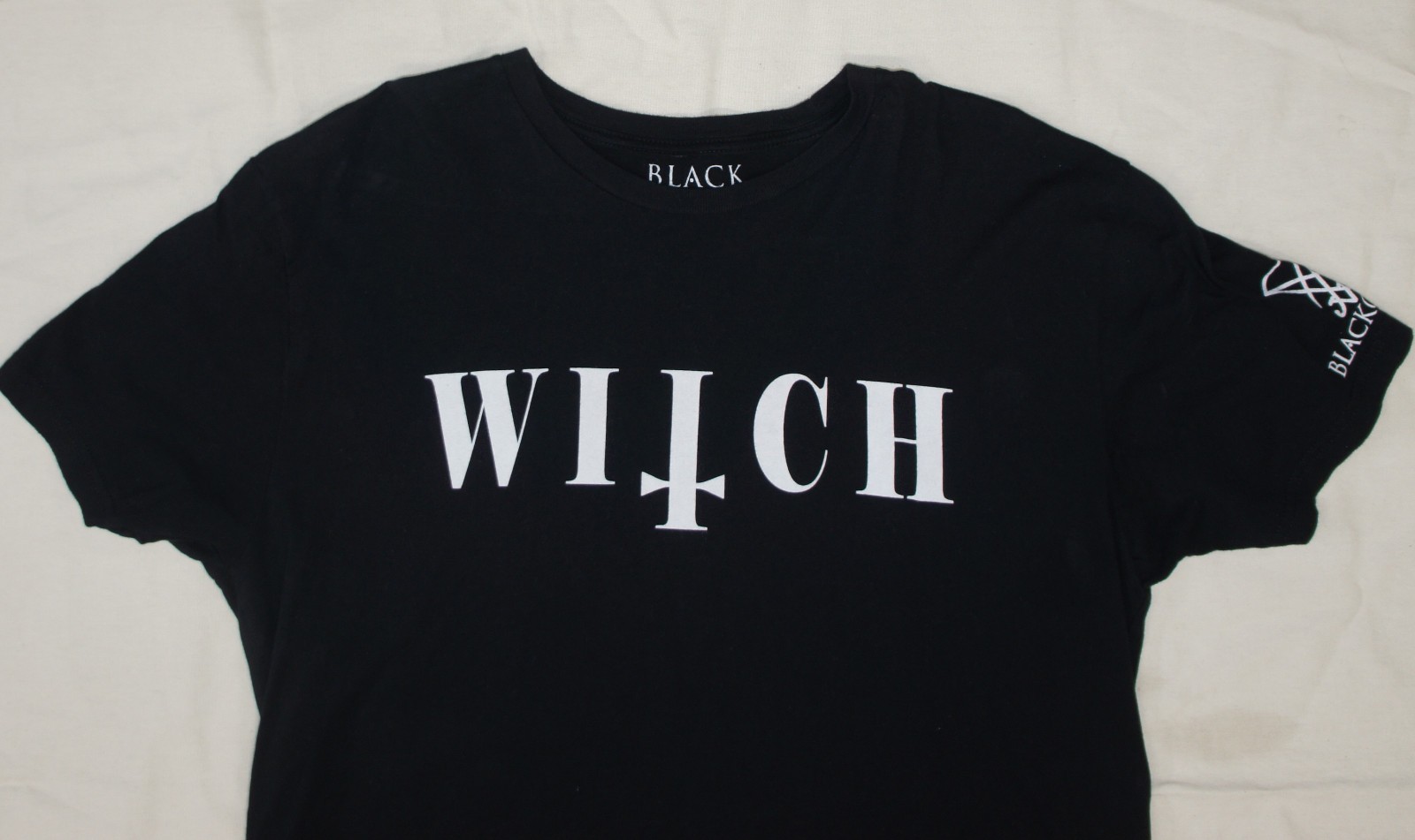 Blackcraft Cult Witch Inverted Cross T-Shirt Black XL Luciferian Seal Sleeve