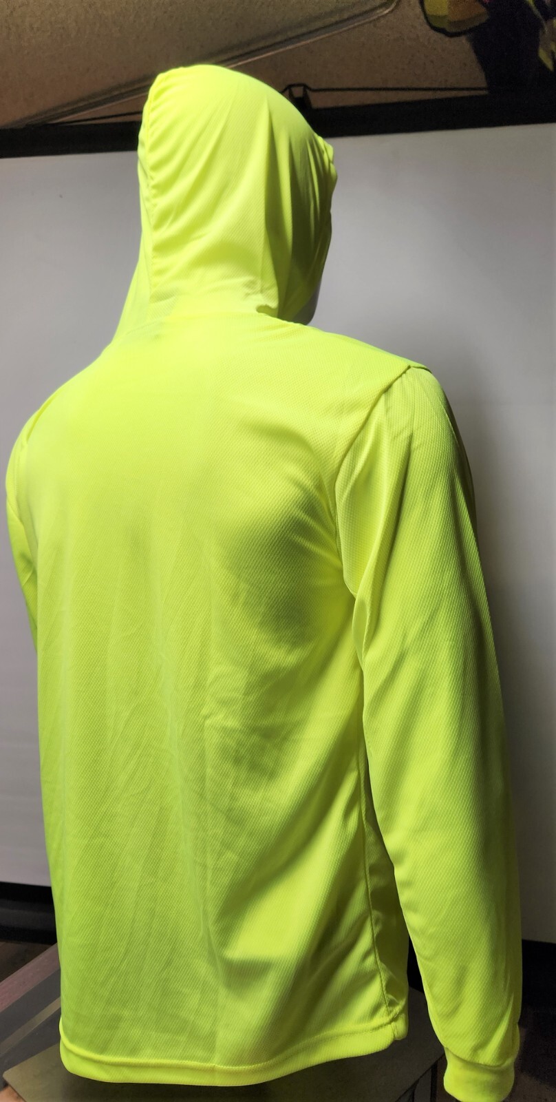 Yellow Long Sleeve Safety Shirt With Hoodie, Quick Dry Polyester Birdeye mesh
