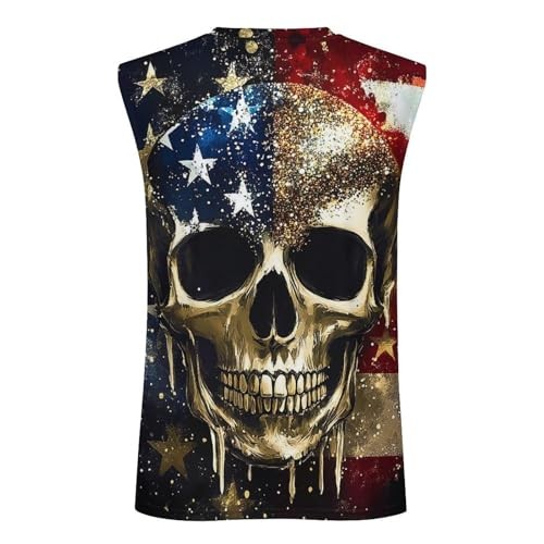 American Flag Graphic 3D Tank Top Moisture Wicking