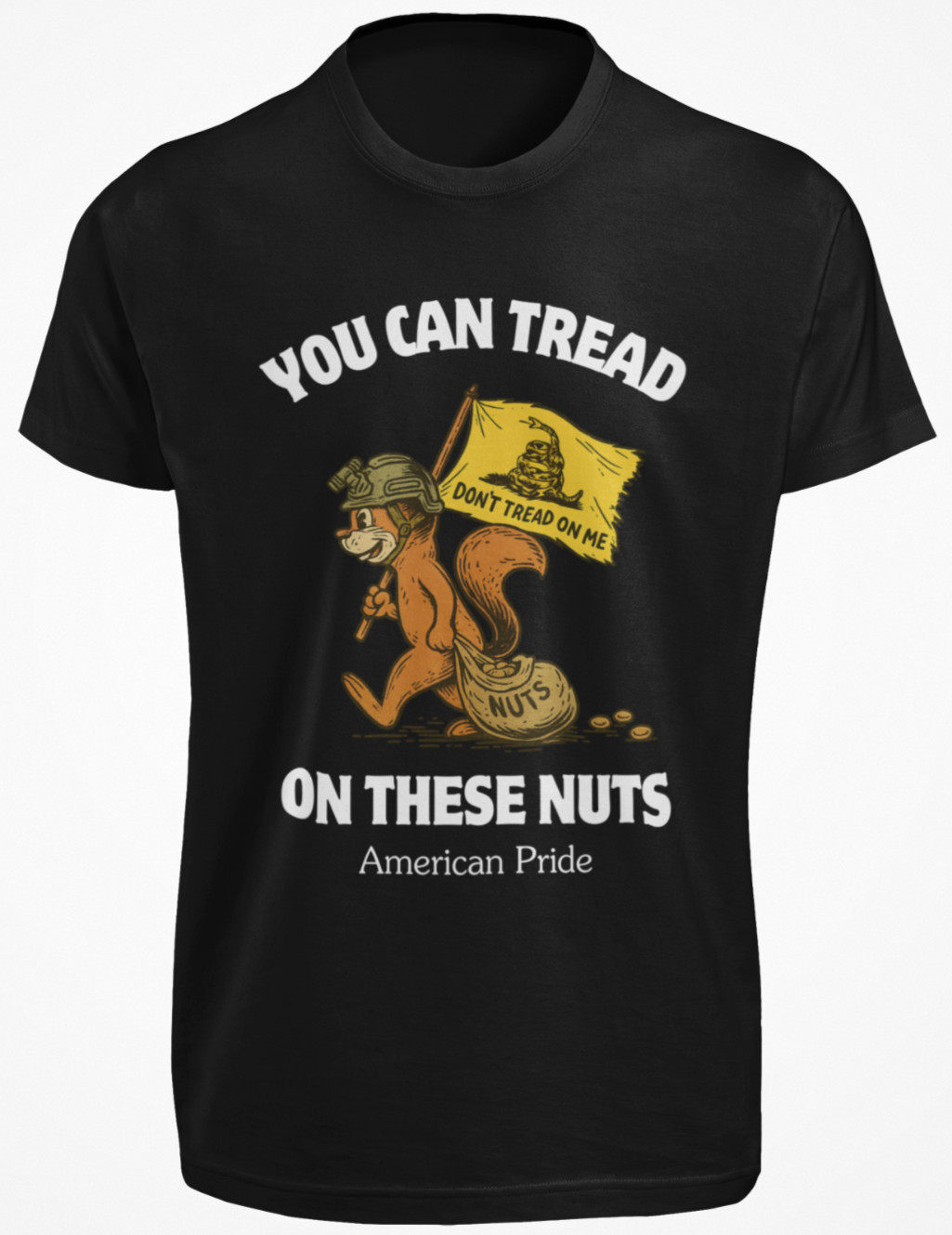Don’t Tread on Me Gadsden Flag T-SHIRT Rattle Snake Patriot USA American Flag