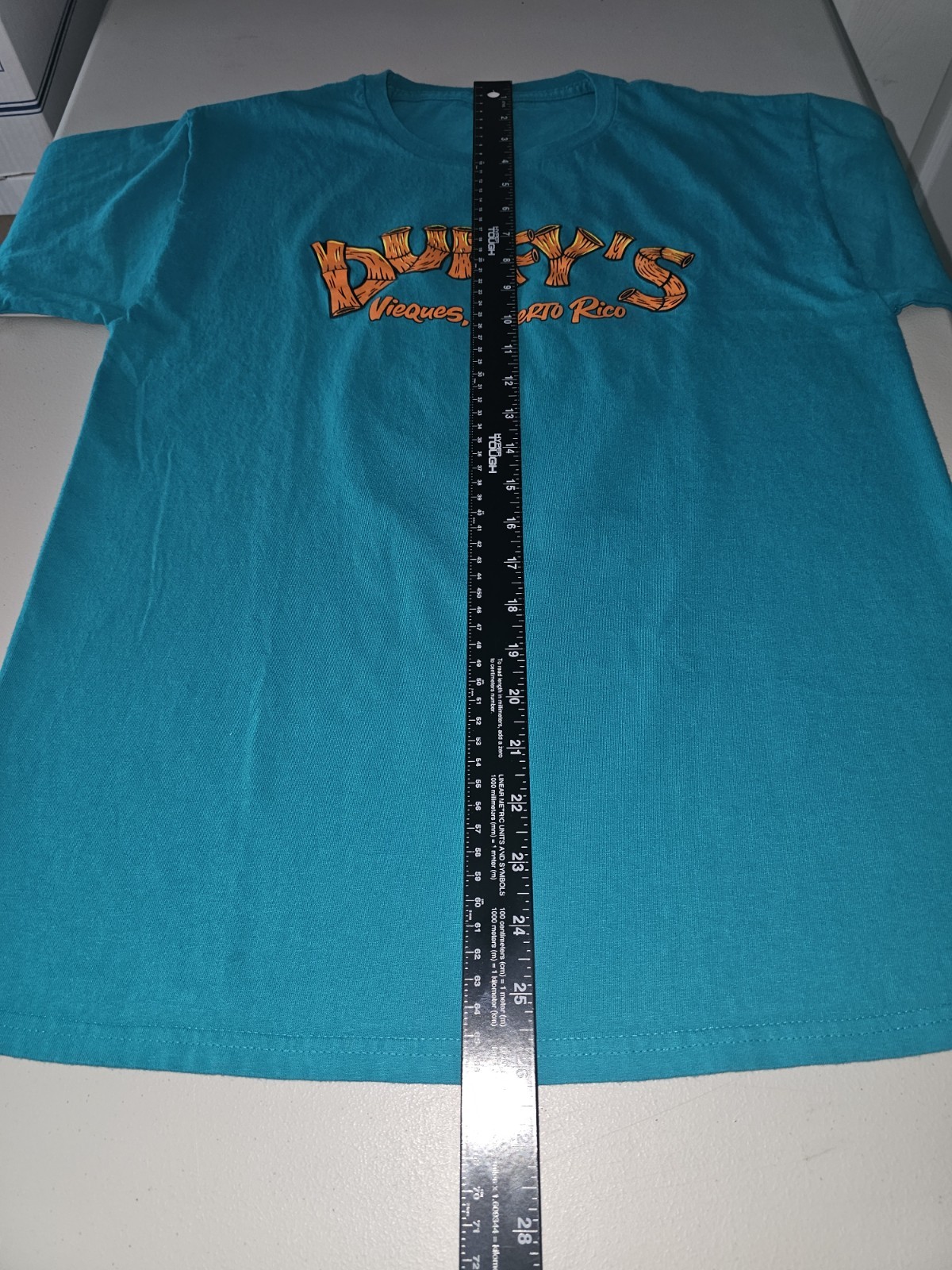 Duffys Vieques Puerto Rico Medium Mens Blue Double-sided Graphic Logo Tshirt