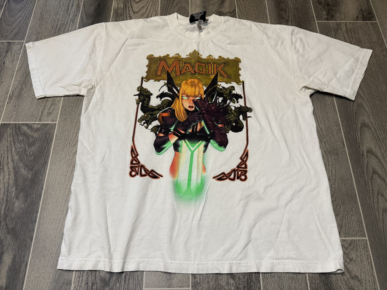 Marvel Magik X-men XL Screen Print T-Shirt glow in the dark