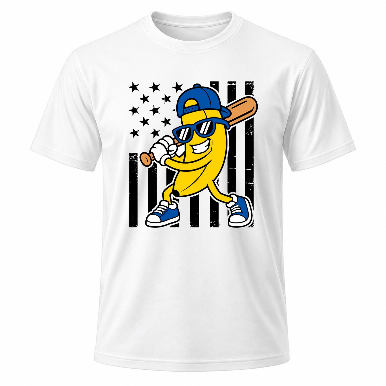 Banana Funny Cartoon White T-Shirt
