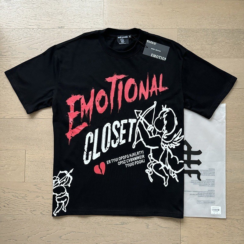 Mixed Emotion Cartoon Trendy Loose-Tee Shirt