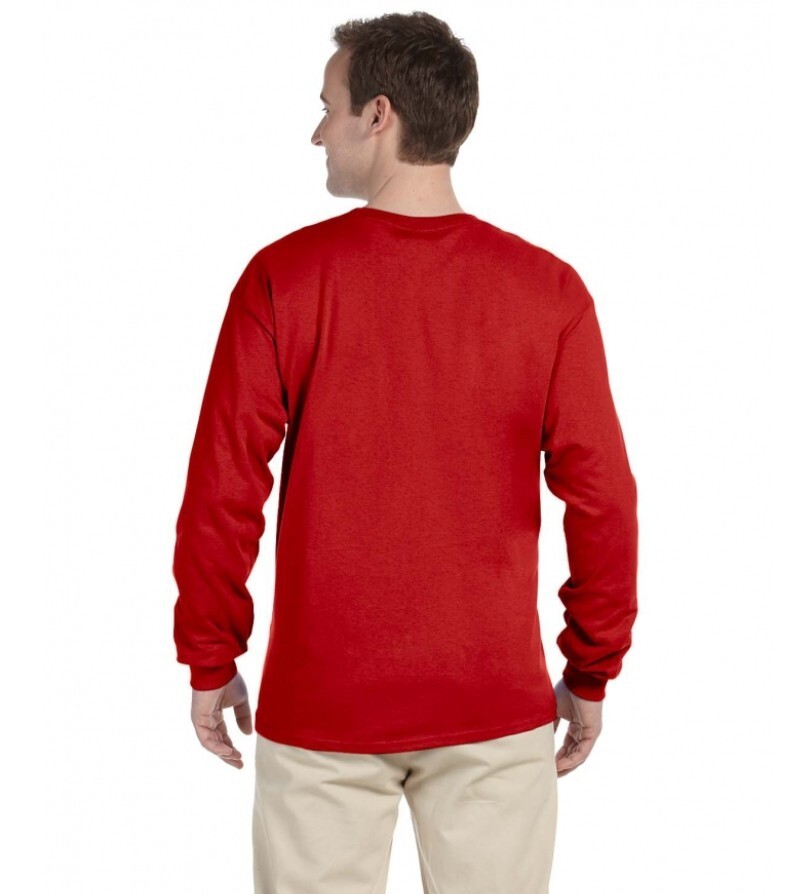Gildan Adult Heavy Cotton Long-Sleeve T-Shirt Red-Medium
