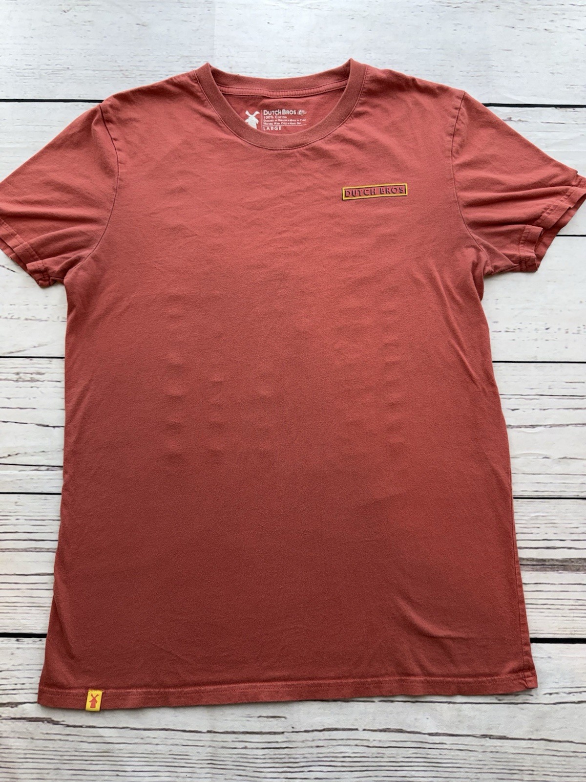 Dutch Bros Coffee Cactus Graphic T-Shirt Adult L Red Southwest Tee