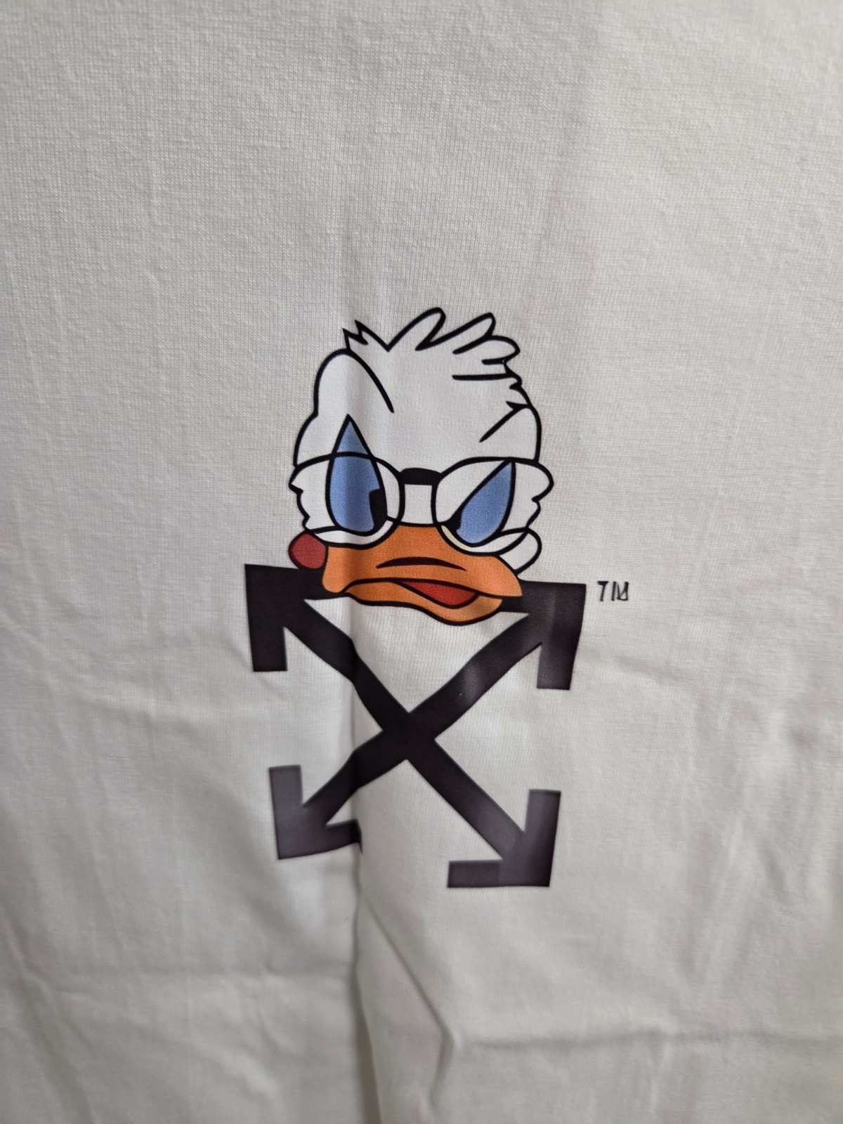 Off-White X Donald Graphic Print White T-Shirt Cotton Regular Fit S/M/L/XL