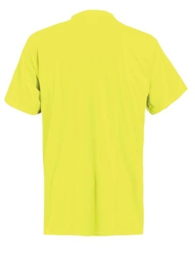 Yellow Non-ANSI Short Sleeve Wicking Birdseye T-Shirt, Left Chest Pocket
