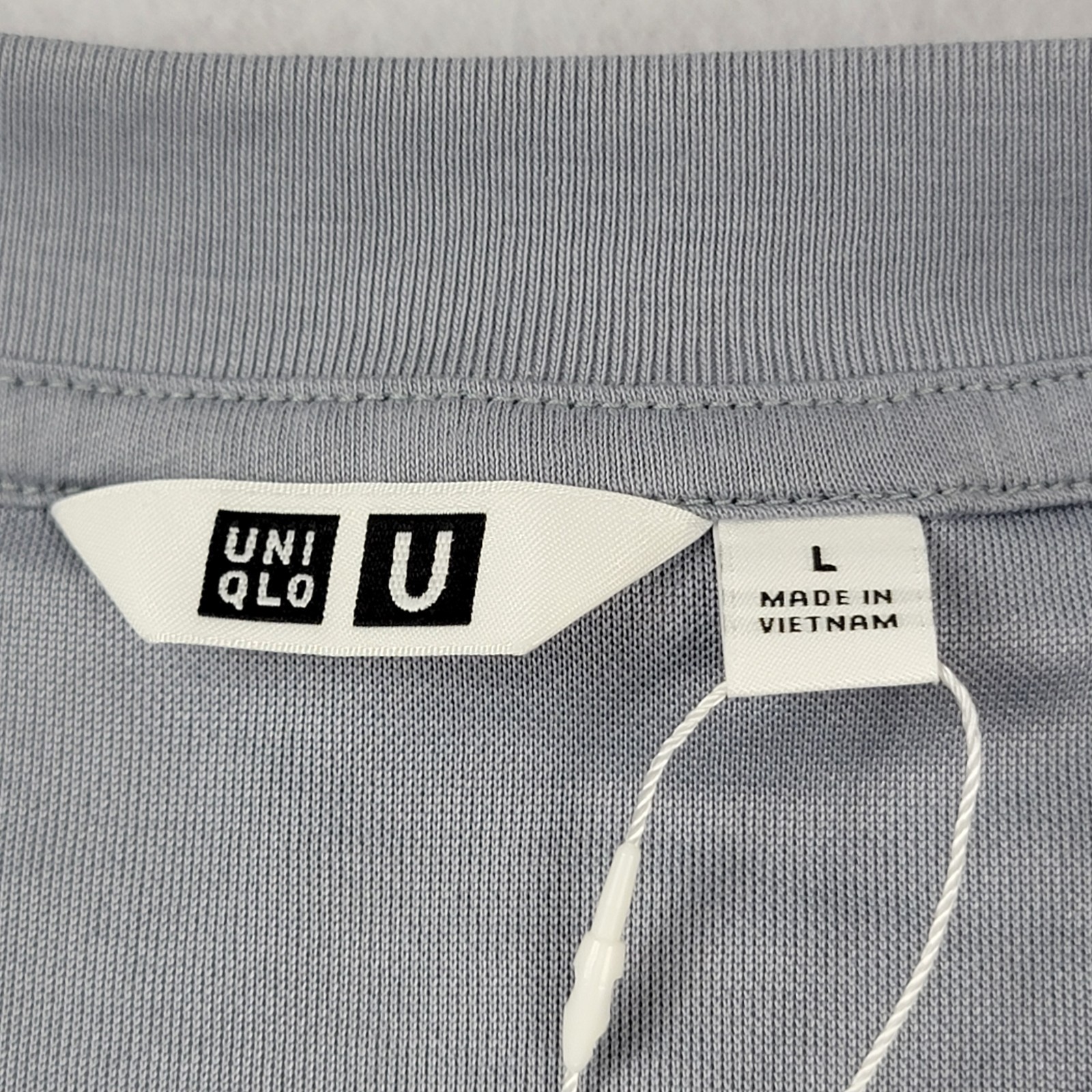 Uniqlo U Airism Cotton Oversized T-Shirt Gray Blue Size L Men’s Crew Neck 1164