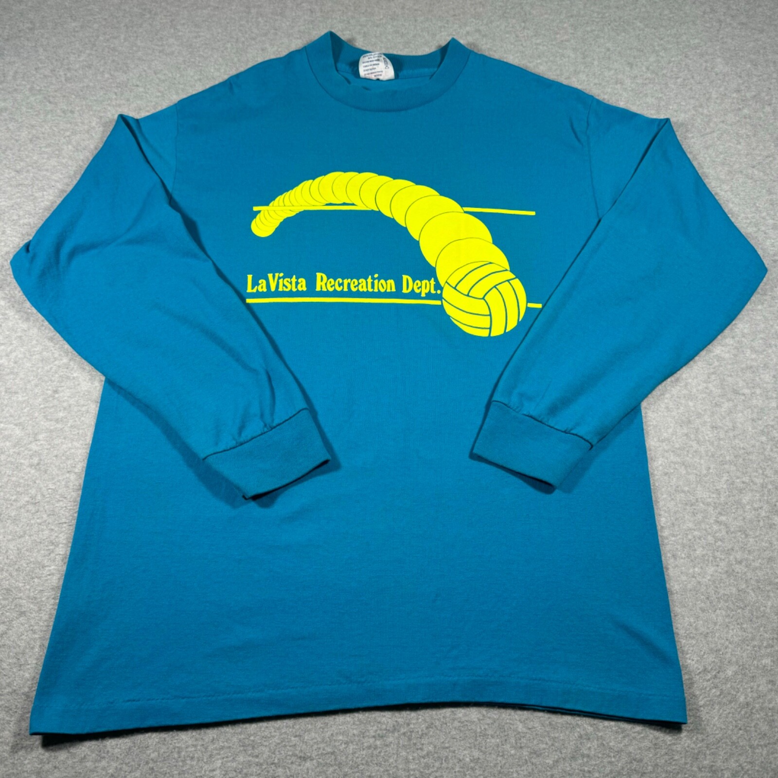 Vintage La Vista Nebraska Shirt Adult Medium Turquoise Recreation Sports Mens