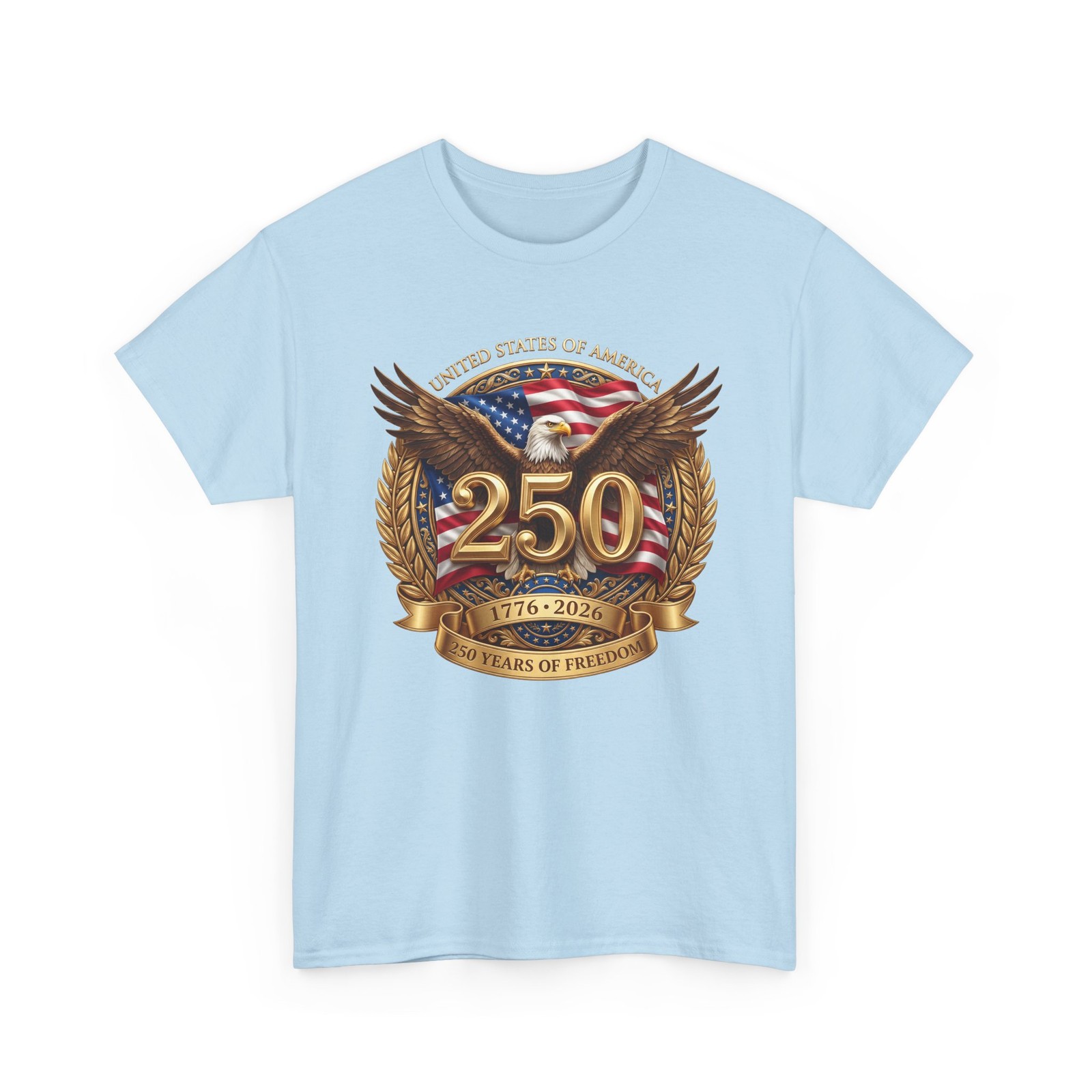 250 Years of Freedom Eagle Patriotic Men’s T-Shirt American Flag Anniversary Tee