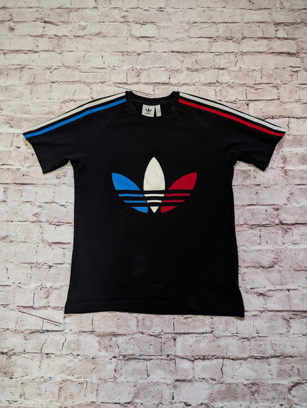 Adidas Originals T-Shirt L Adicolor Tricolor Trefoil Embroidered