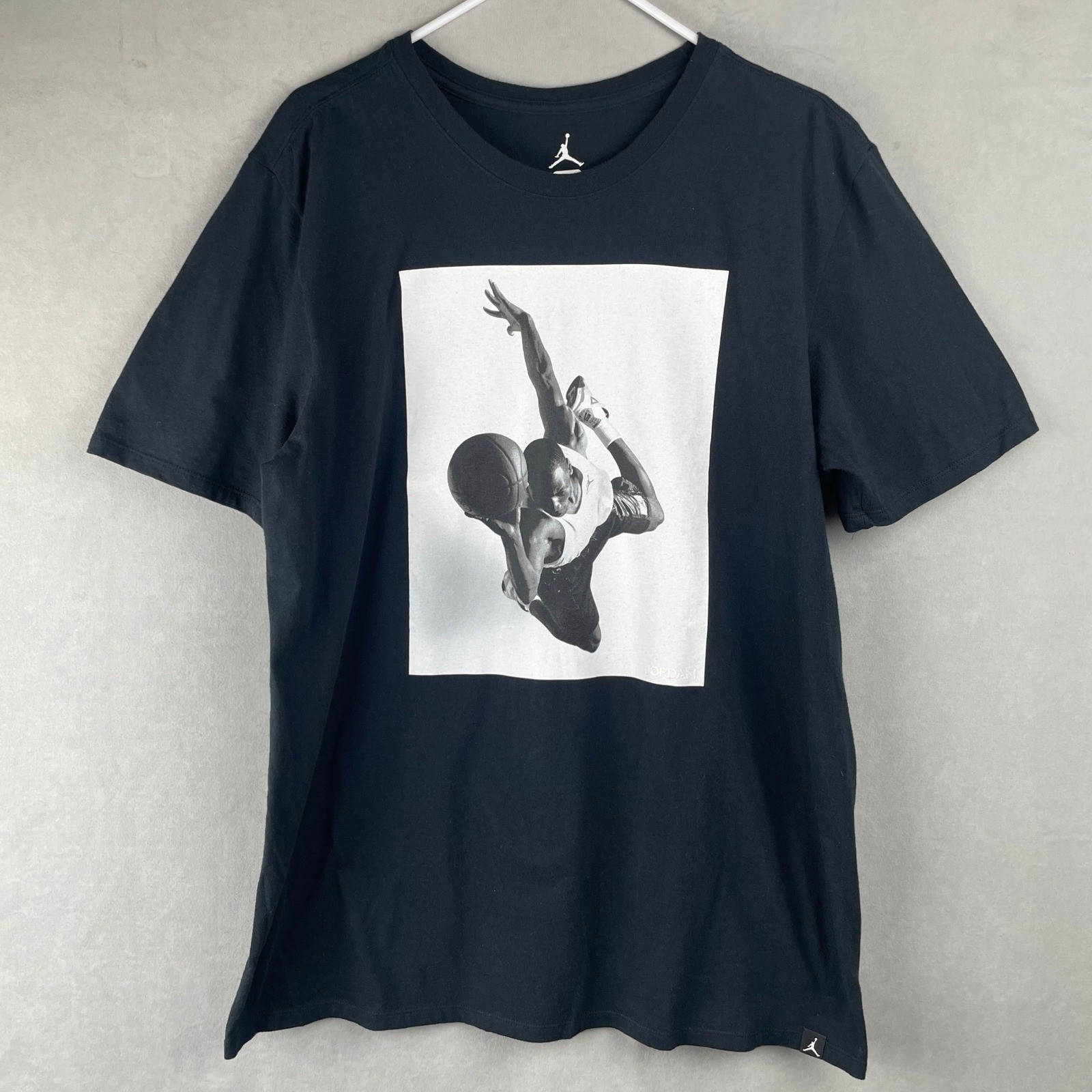 Jordan Sportswear Flight Heritage Graphic T Shirt Black Air MJ Iconic Jumpman L