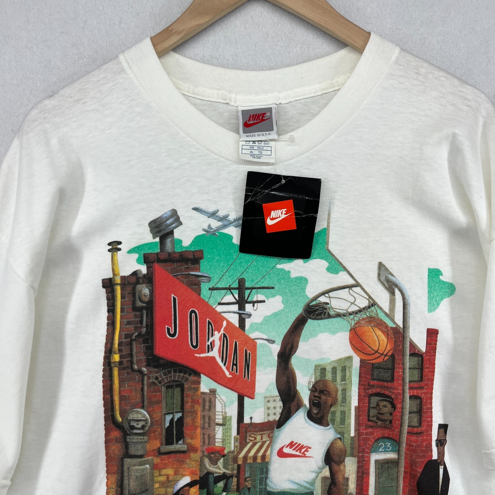 NIKE Shirt XL 1991 MICHAEL JORDAN Mark Ryden Hoop Heroes Single Stitch Air NEW