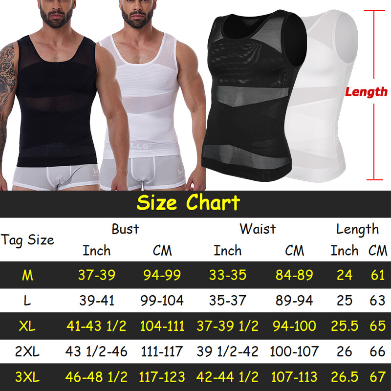 Men Abdomen Compression T-Shirt Slimming Body Shaper Posture Corrector Vest Tops