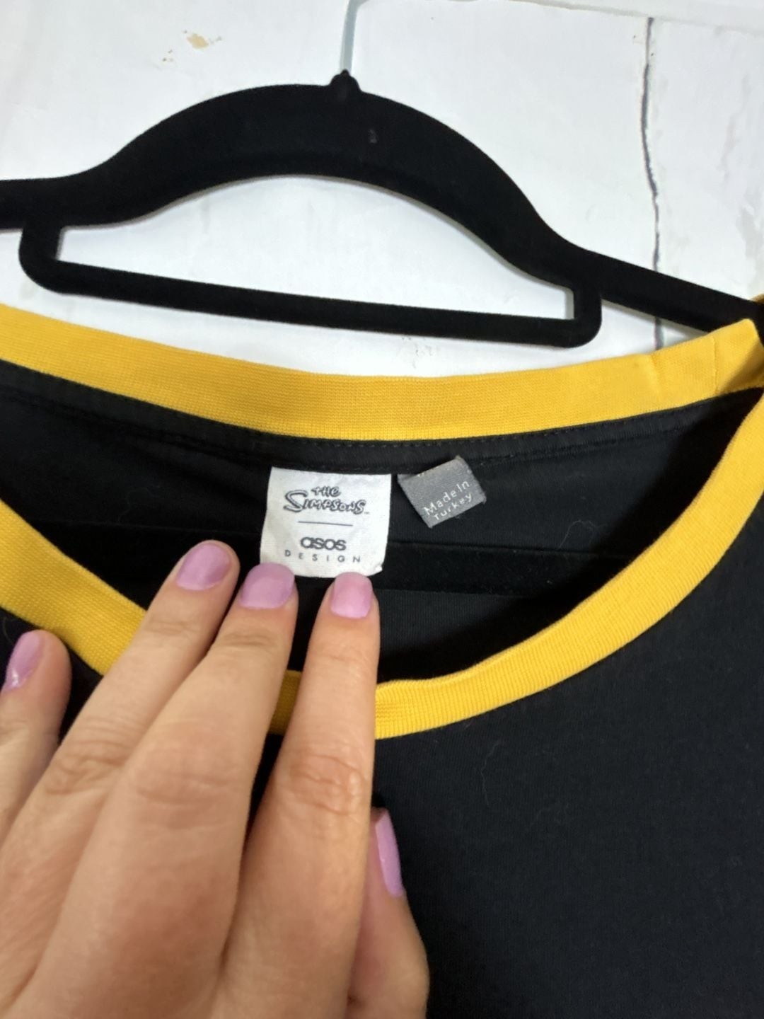 ASOS DESIGN x The Simpsons Homer Simpson Long Sleeve T-Shirt with Side Brand