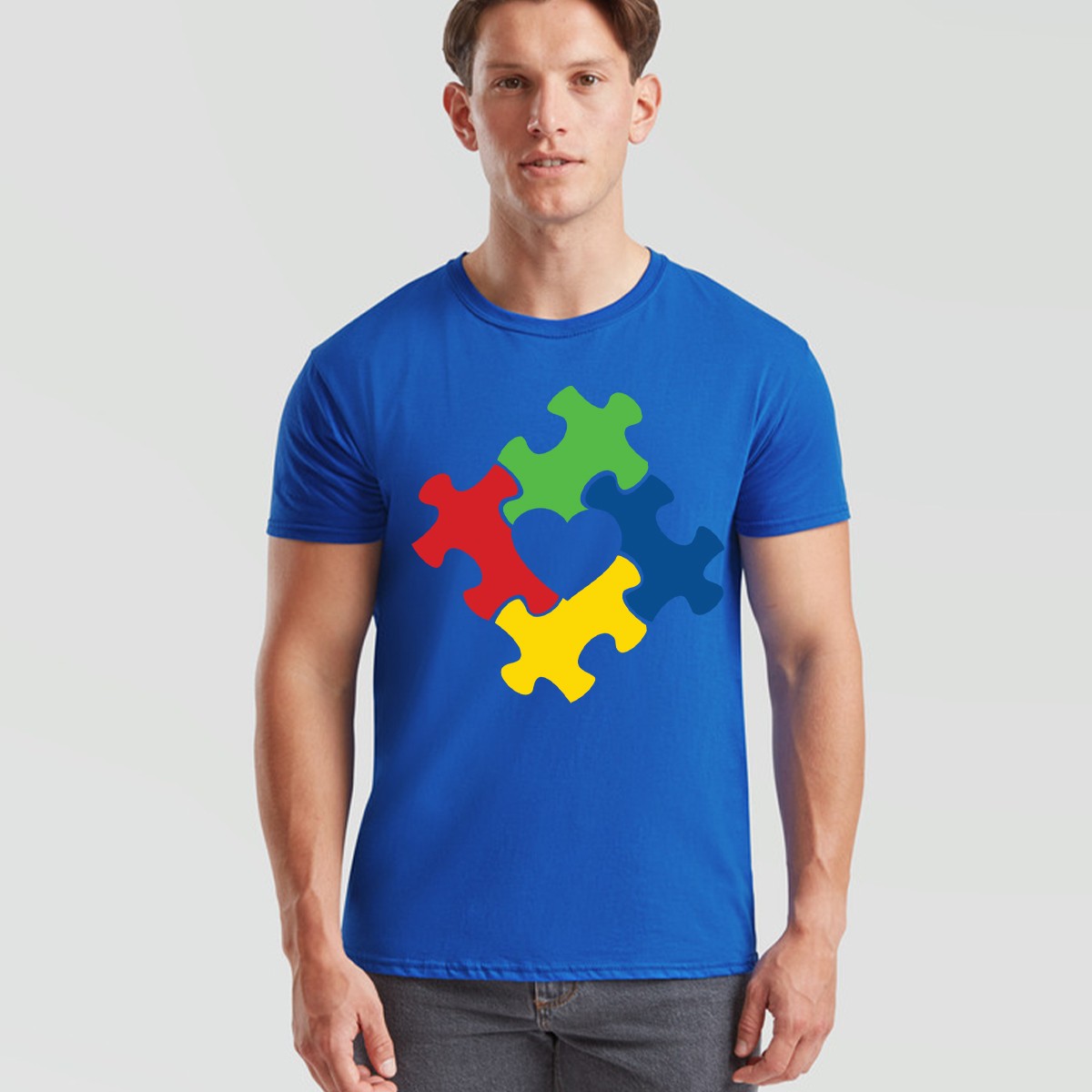 Colorful Abstract Puzzle Piece Support Unisex Tshirt Neurodiversity Support