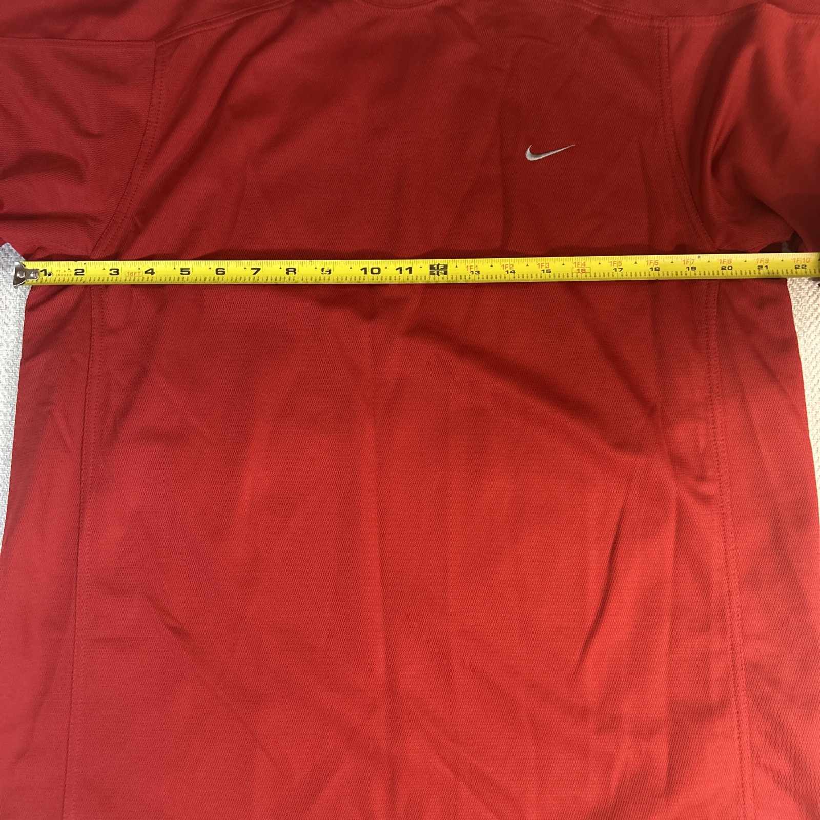 Men’s NIKE Pro Training Pull-On Crewneck Red Light Poly T-shirt – Large